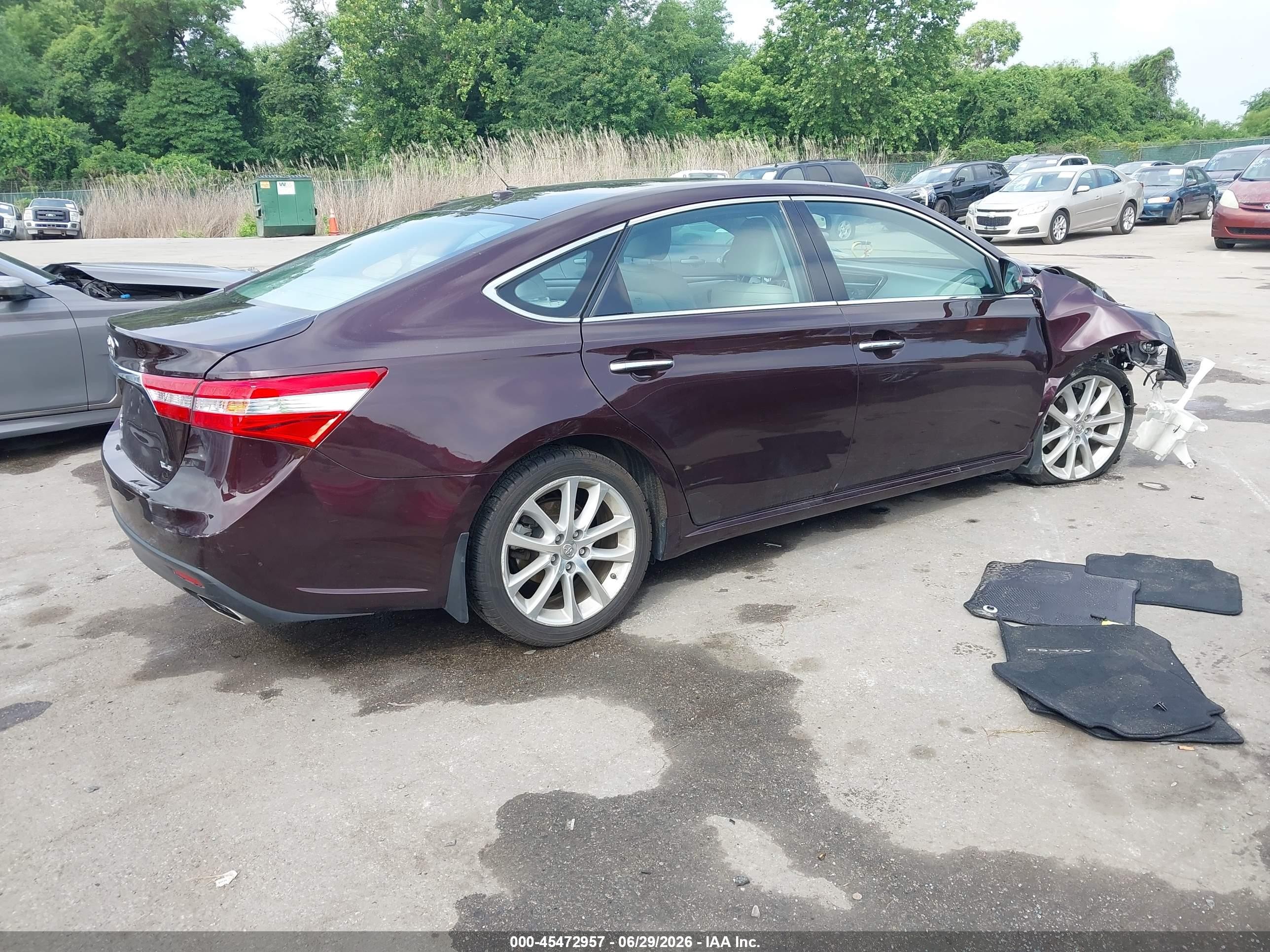 2013 Toyota Avalon Xle Touring Burgundy vin: 4T1BK1EB4DU018238