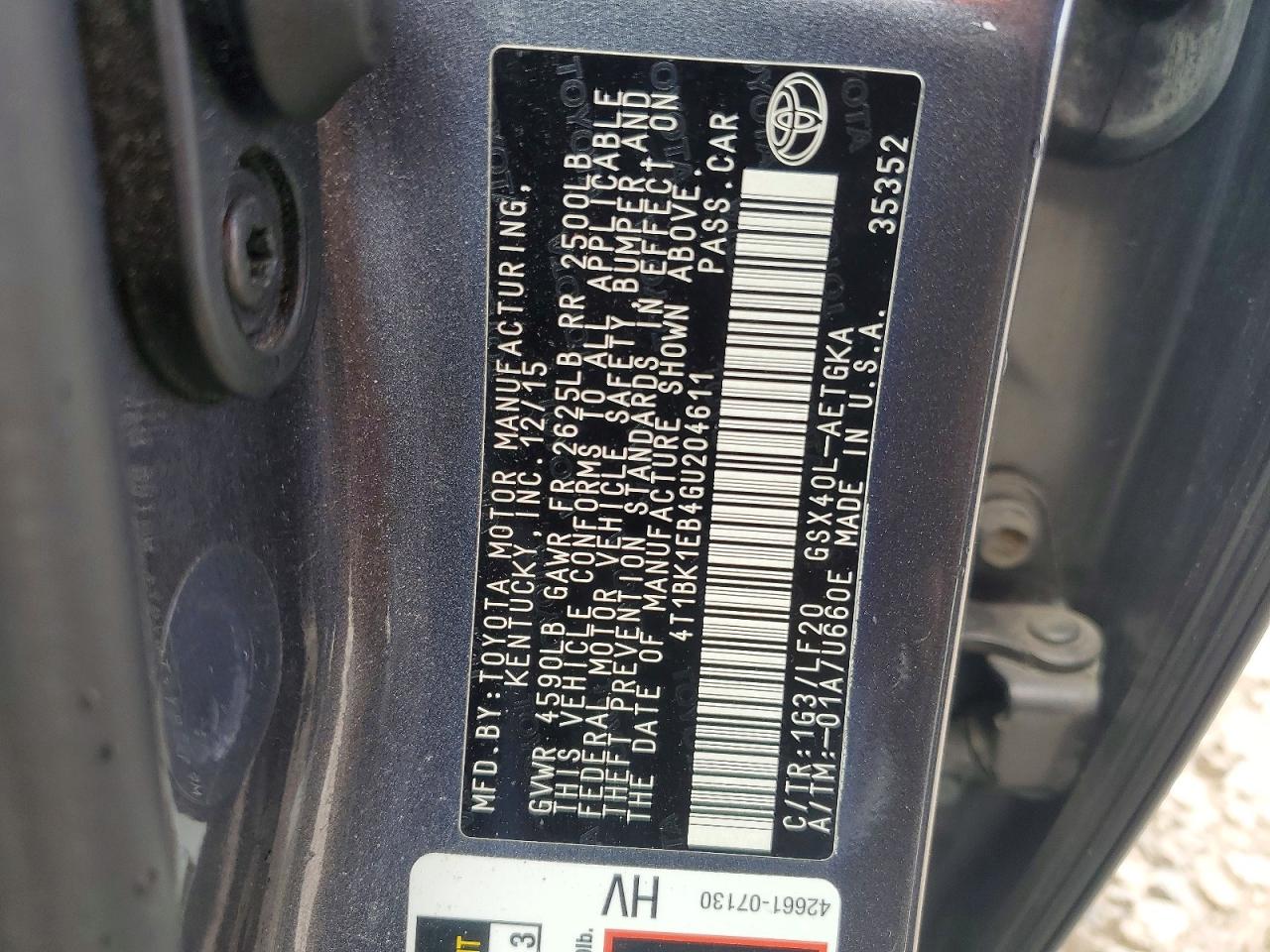 2016 Toyota Avalon Xle Premium Серый vin: 4T1BK1EB4GU204611