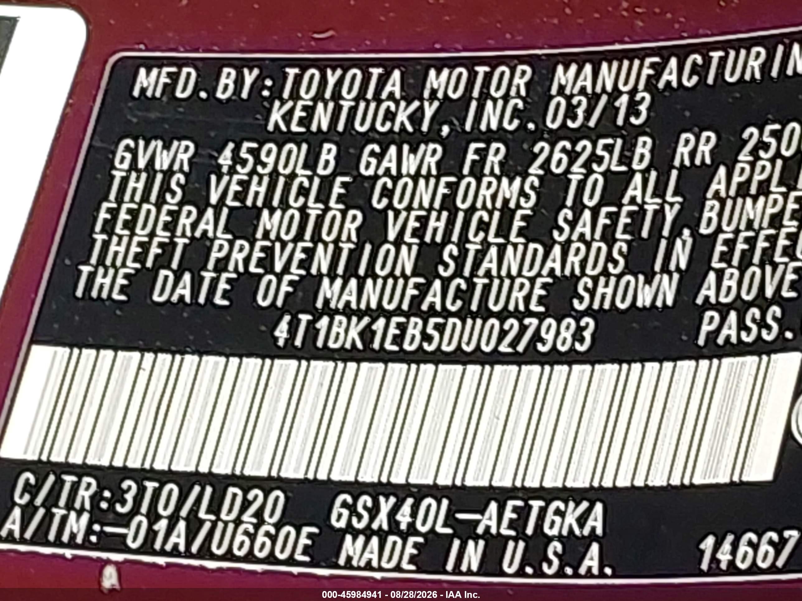 2013 Toyota Avalon Xle Brown vin: 4T1BK1EB5DU027983