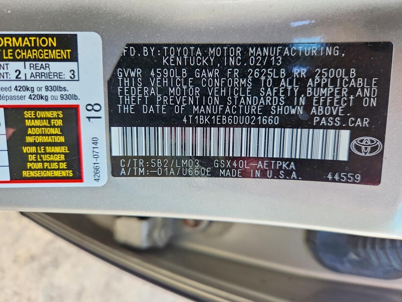 2013 Toyota Avalon Limited Серебряный vin: 4T1BK1EB6DU021660