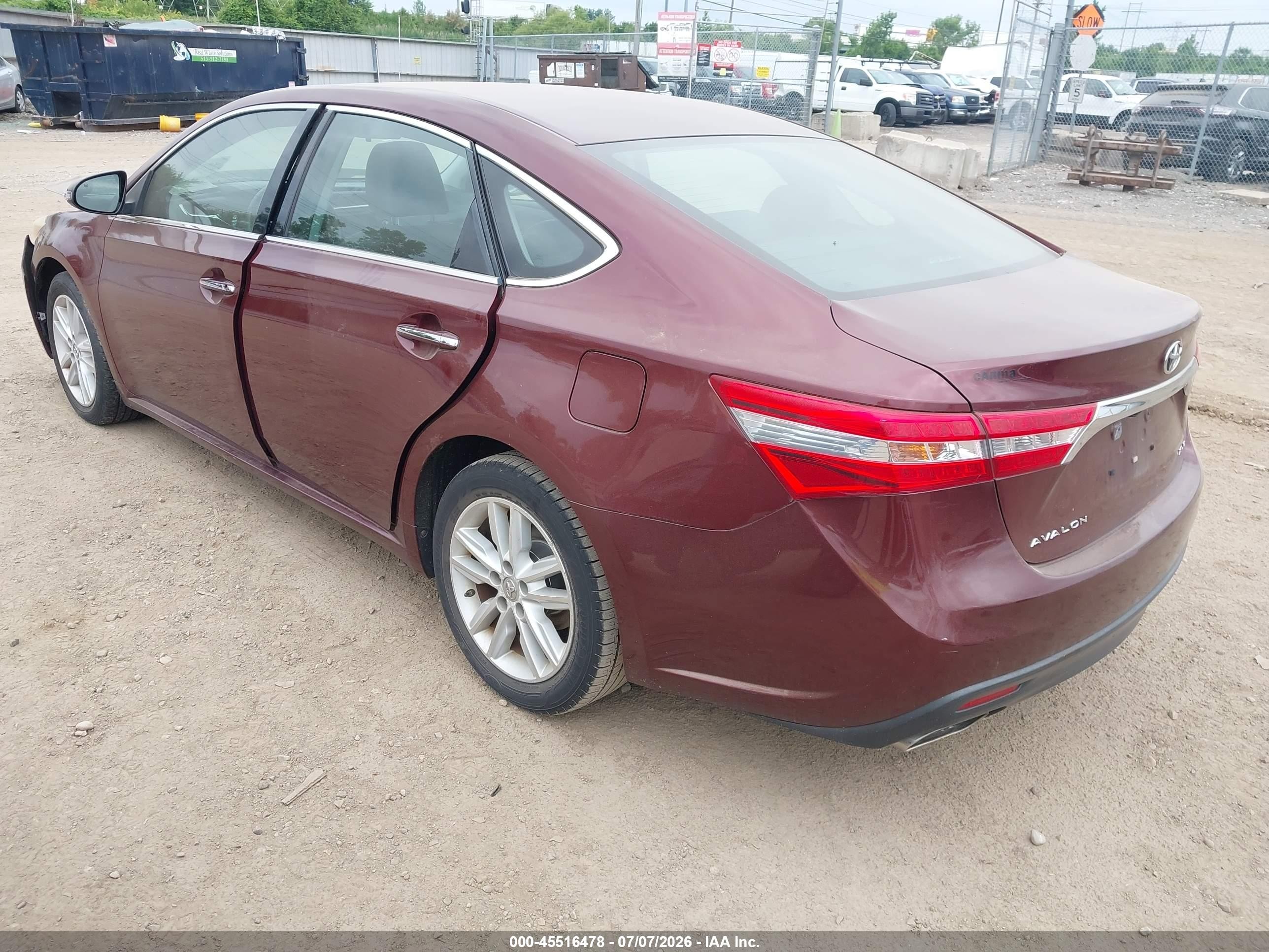 2013 Toyota Avalon Xle Burgundy vin: 4T1BK1EB6DU035655