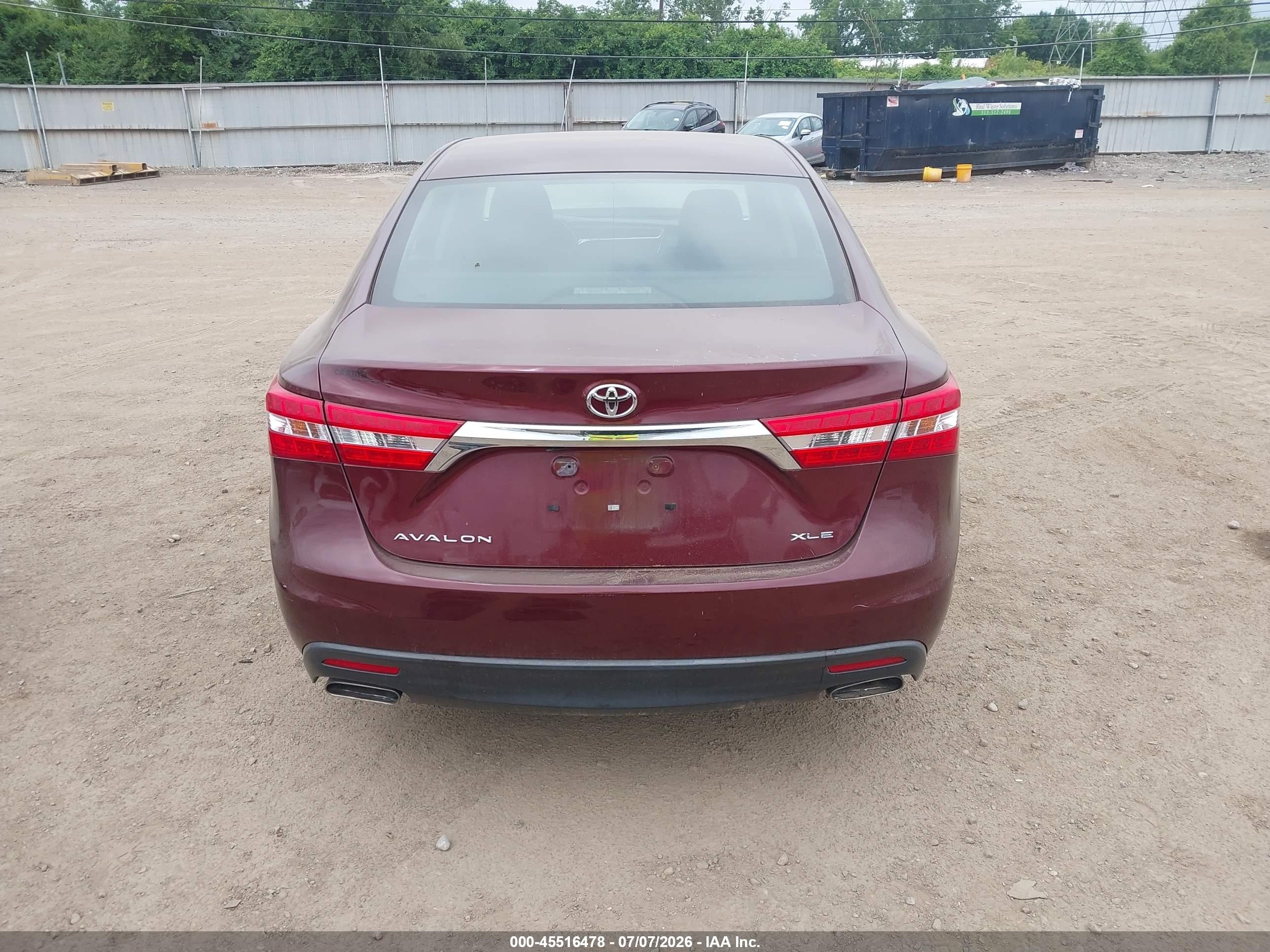 2013 Toyota Avalon Xle Burgundy vin: 4T1BK1EB6DU035655