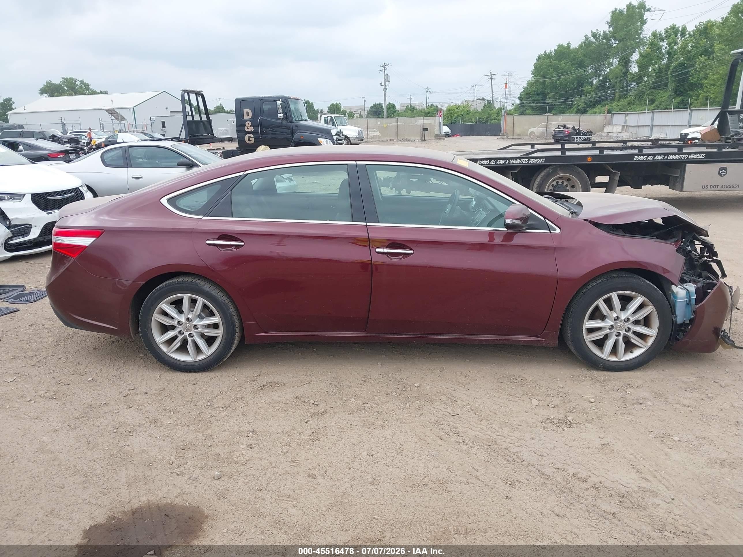 2013 Toyota Avalon Xle Burgundy vin: 4T1BK1EB6DU035655