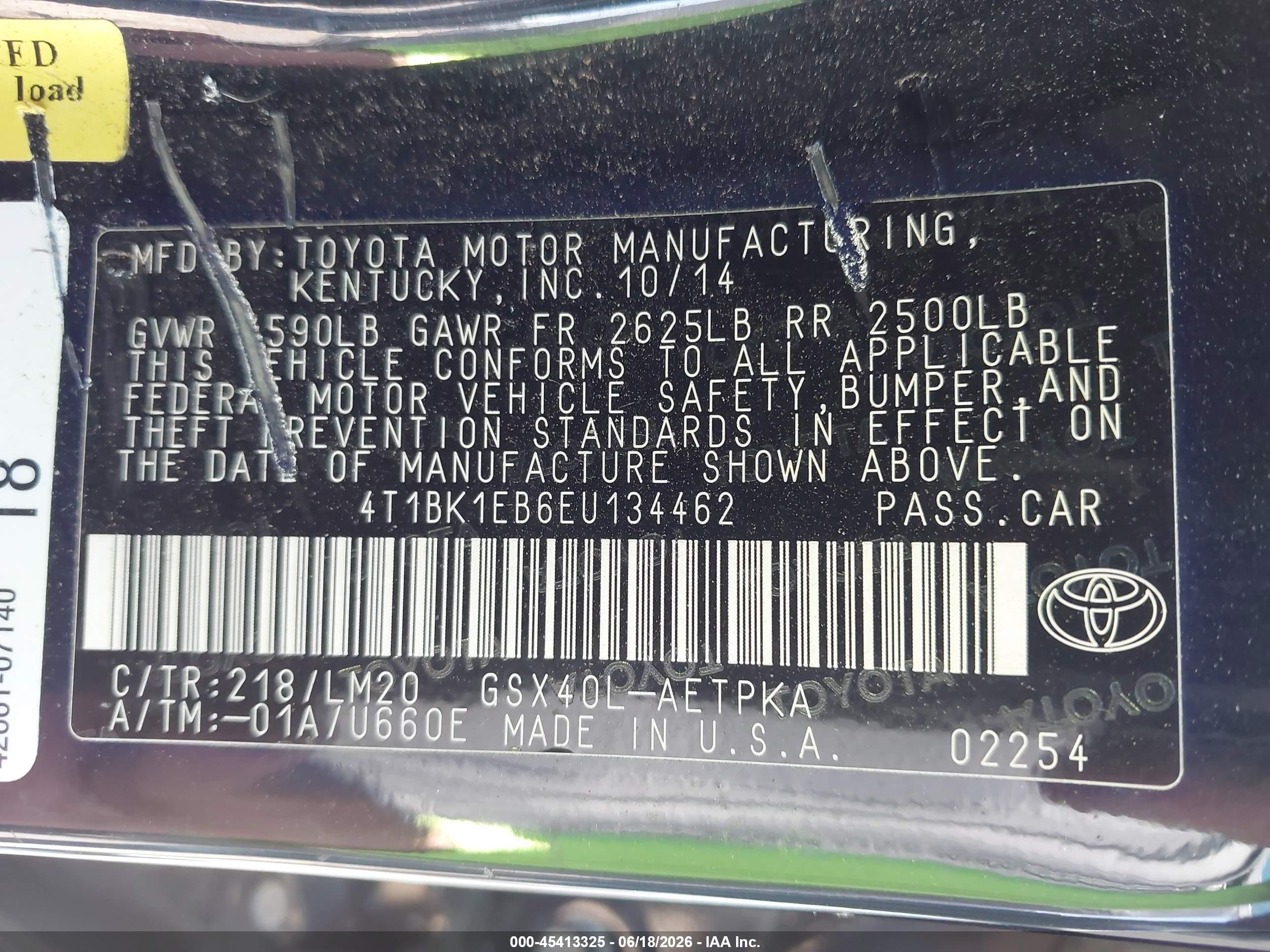 2014 Toyota Avalon Limited Black vin: 4T1BK1EB6EU134462