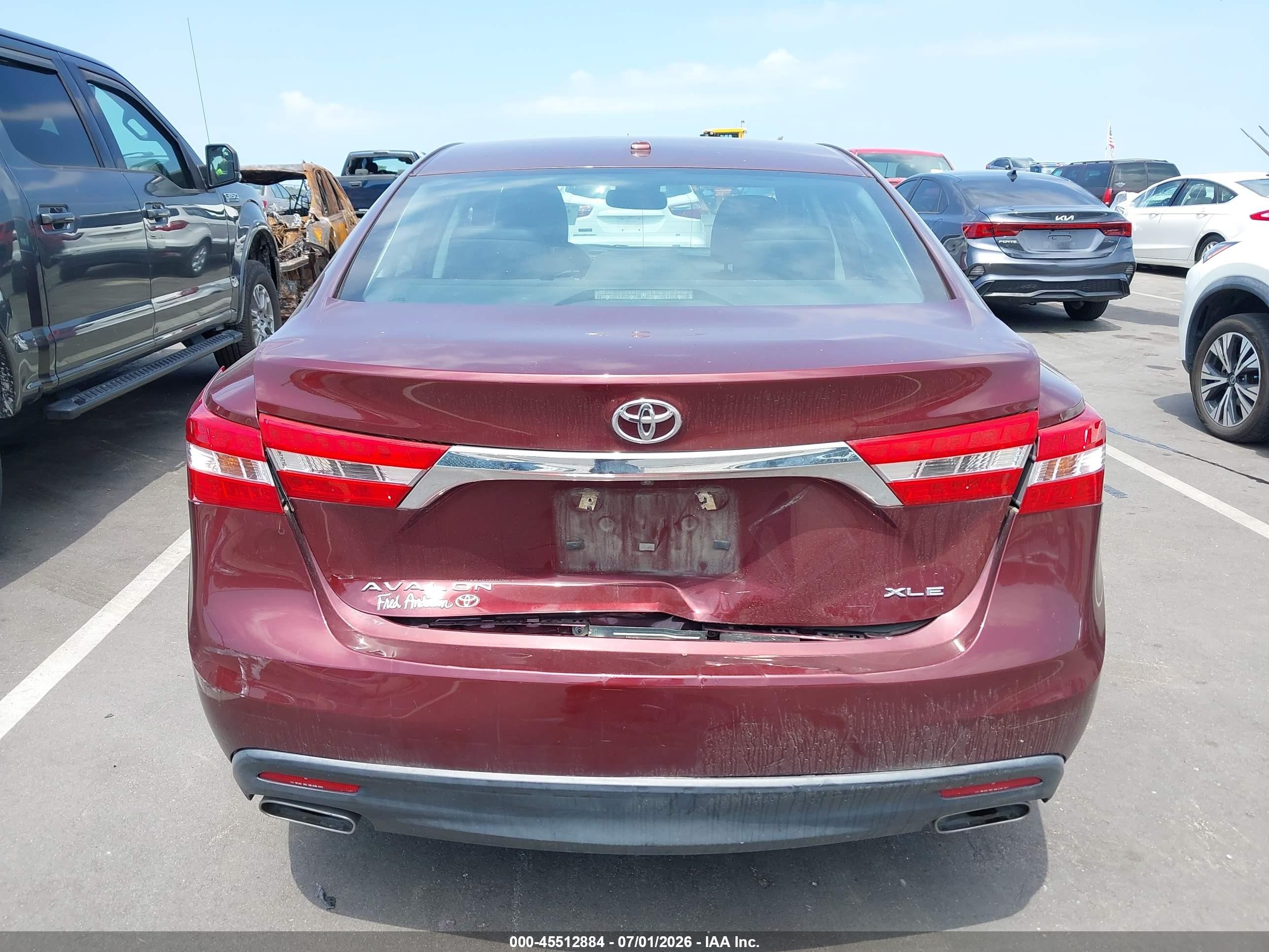 2013 Toyota Avalon Xle Touring Burgundy vin: 4T1BK1EB7DU020520