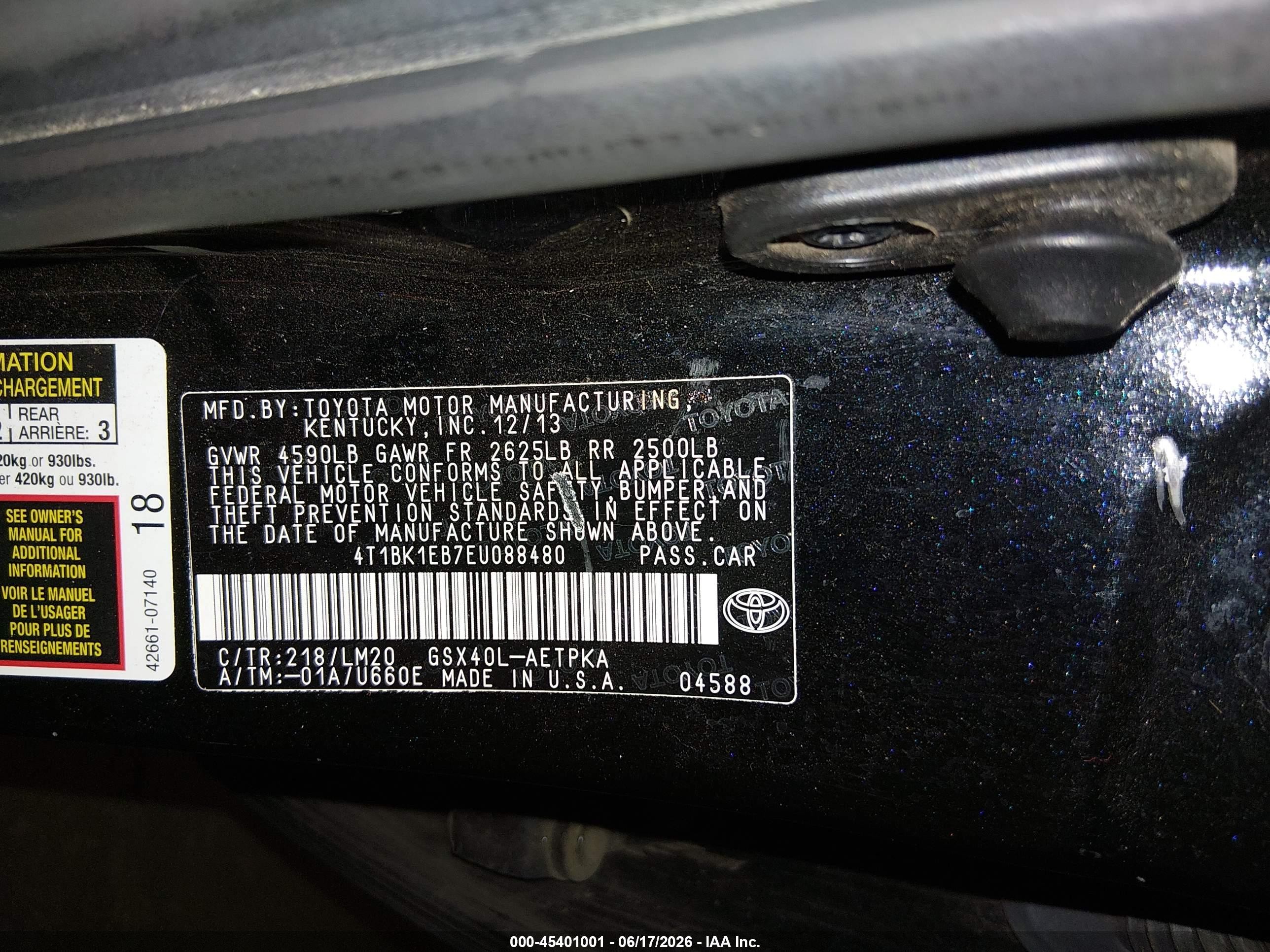 2014 Toyota Avalon Limited Черный vin: 4T1BK1EB7EU088480