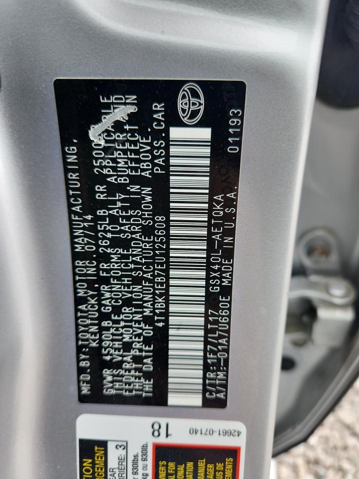 2014 Toyota Avalon Xle Touring Silver vin: 4T1BK1EB7EU125608