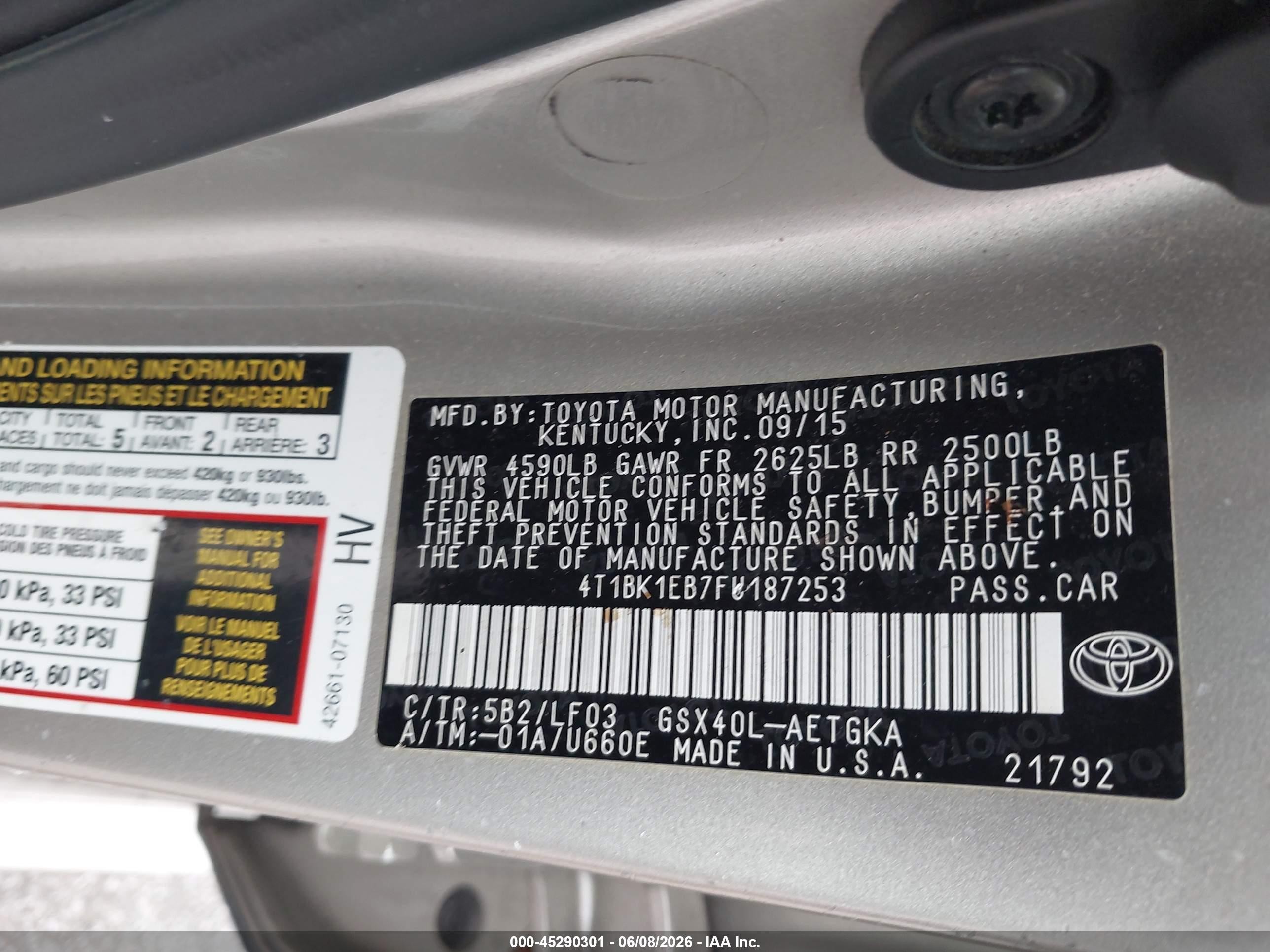 2015 Toyota Avalon Xle Premium Tan vin: 4T1BK1EB7FU187253