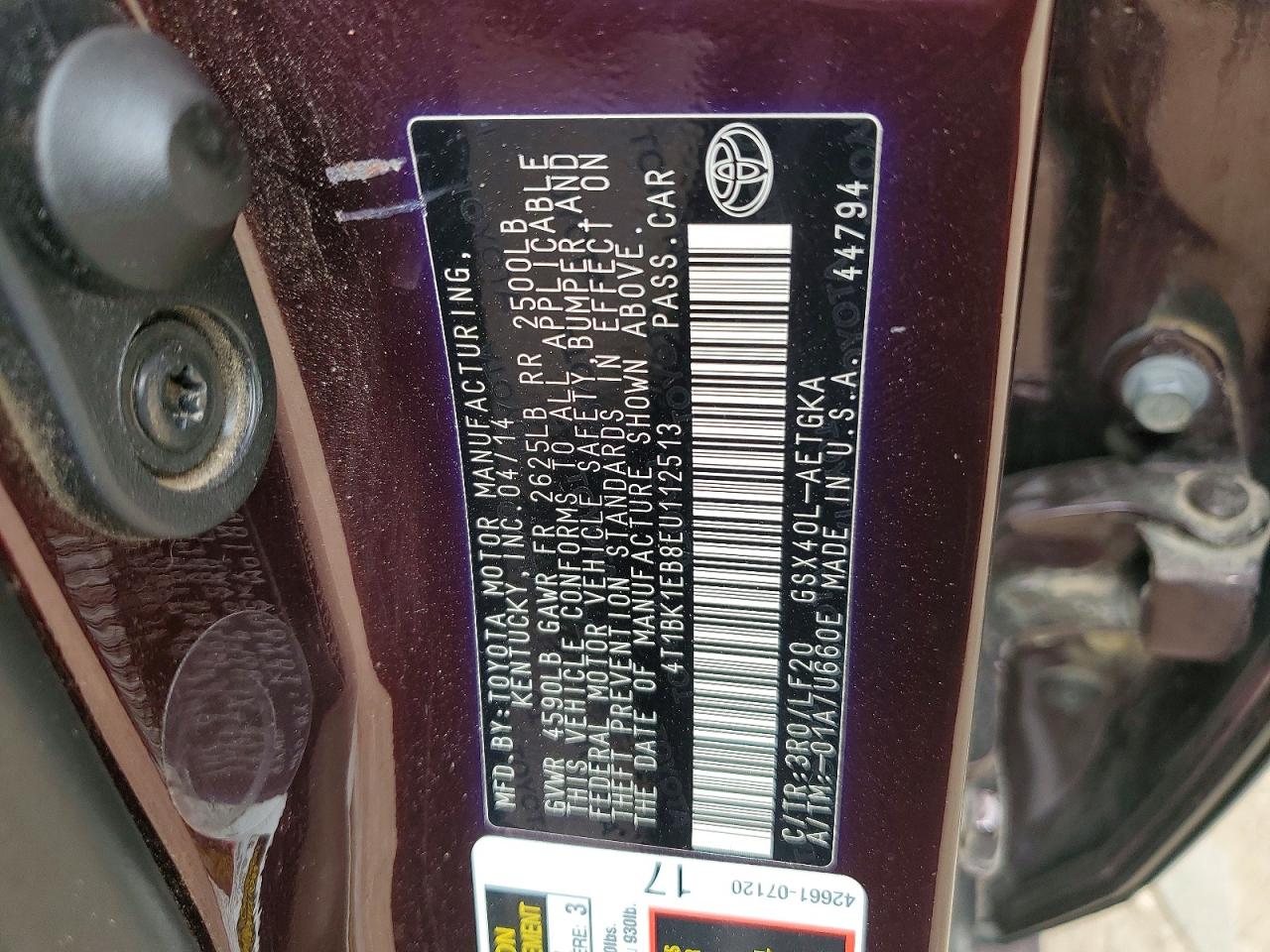 2014 Toyota Avalon Xle Premium Purple vin: 4T1BK1EB8EU112513