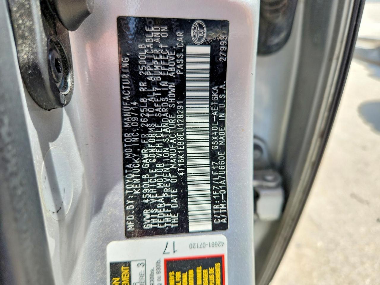2014 Toyota Avalon Xle Premium Silver vin: 4T1BK1EB8EU128291