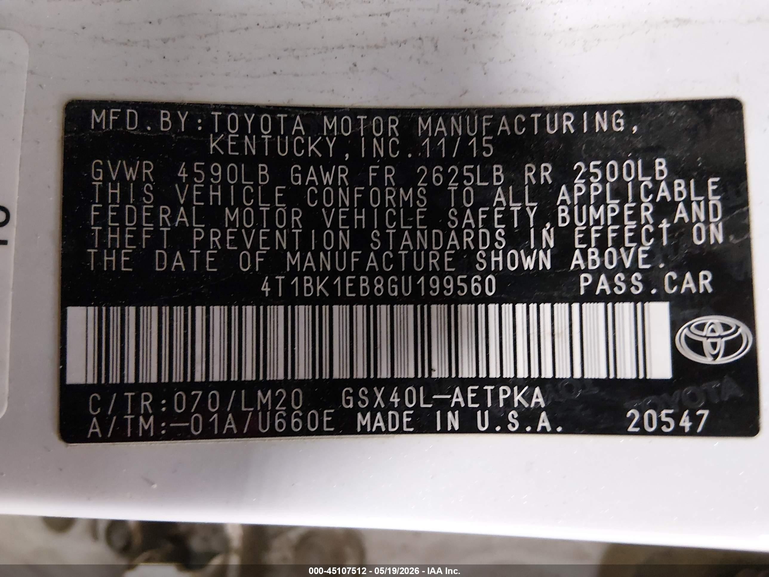 2016 Toyota Avalon Limited Белый vin: 4T1BK1EB8GU199560