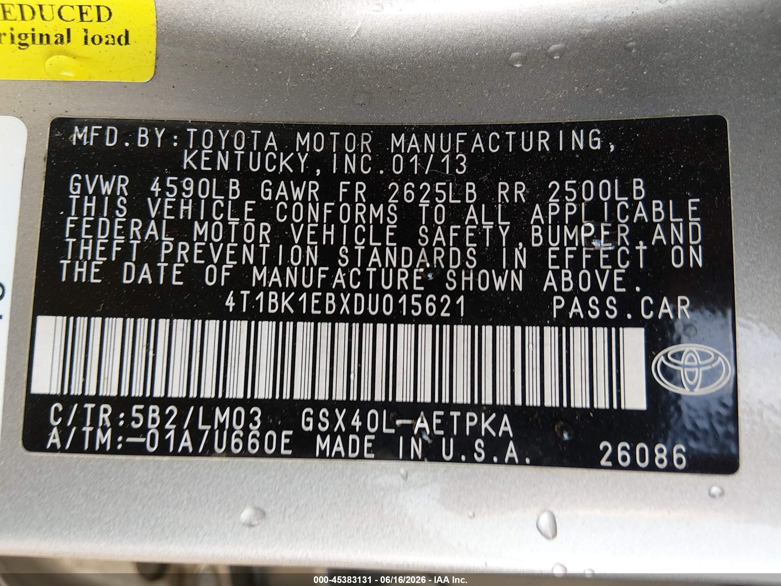 2013 Toyota Avalon Limited Silver vin: 4T1BK1EBXDU015621