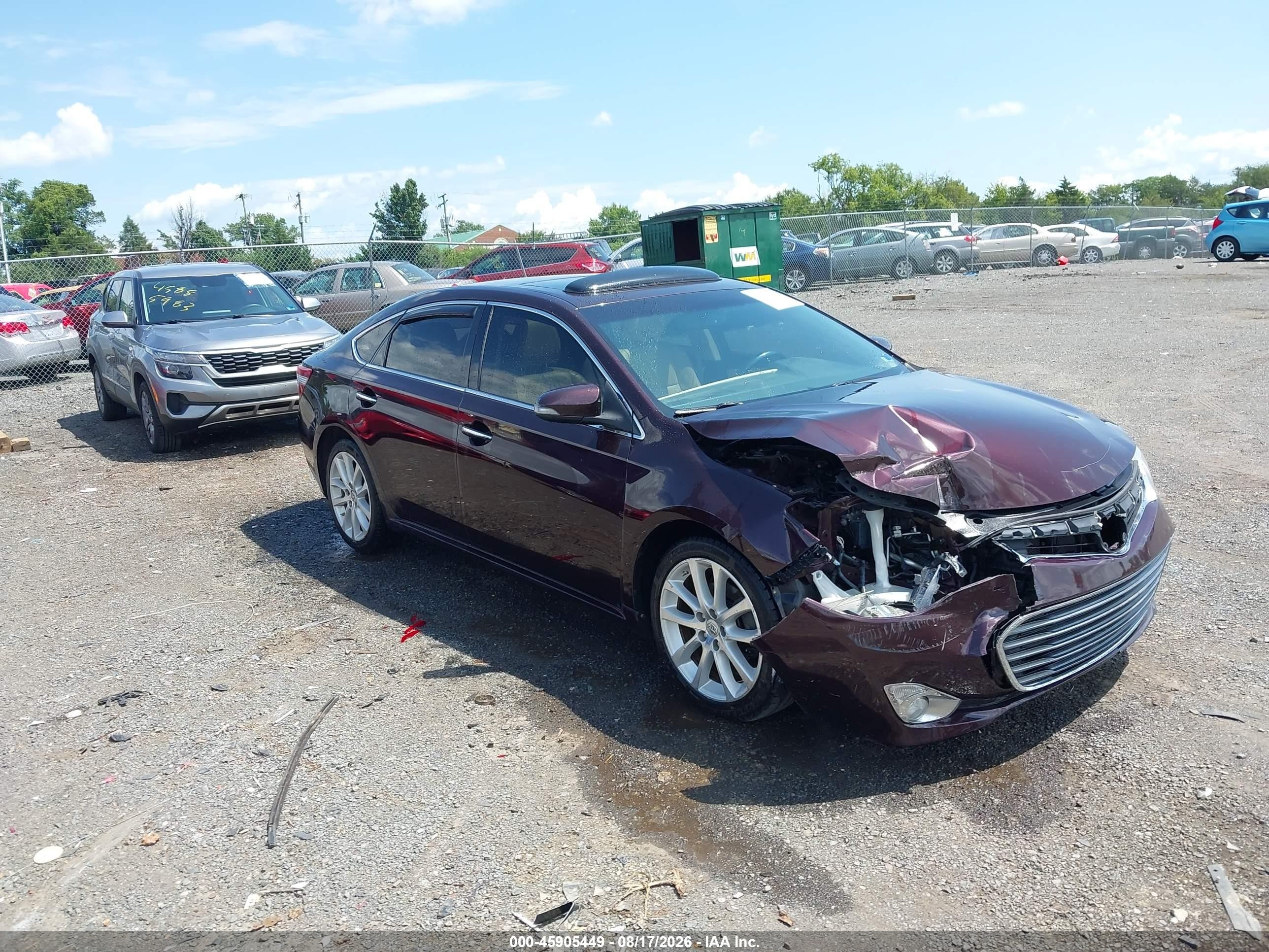 2013 Toyota Avalon Xle Touring Maroon vin: 4T1BK1EBXDU044388