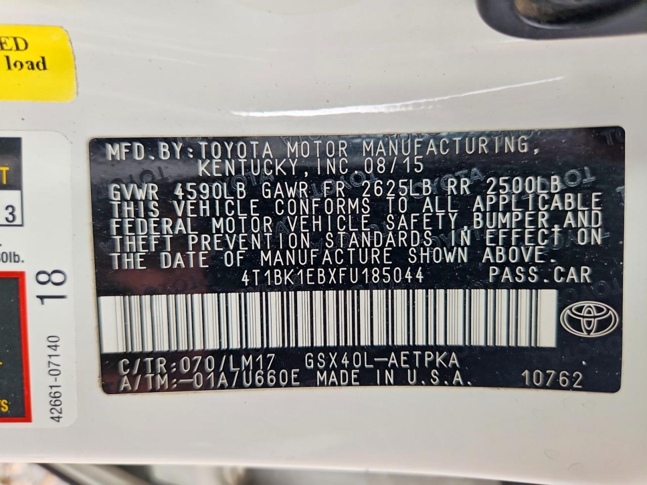2015 Toyota Avalon Limited White vin: 4T1BK1EBXFU185044