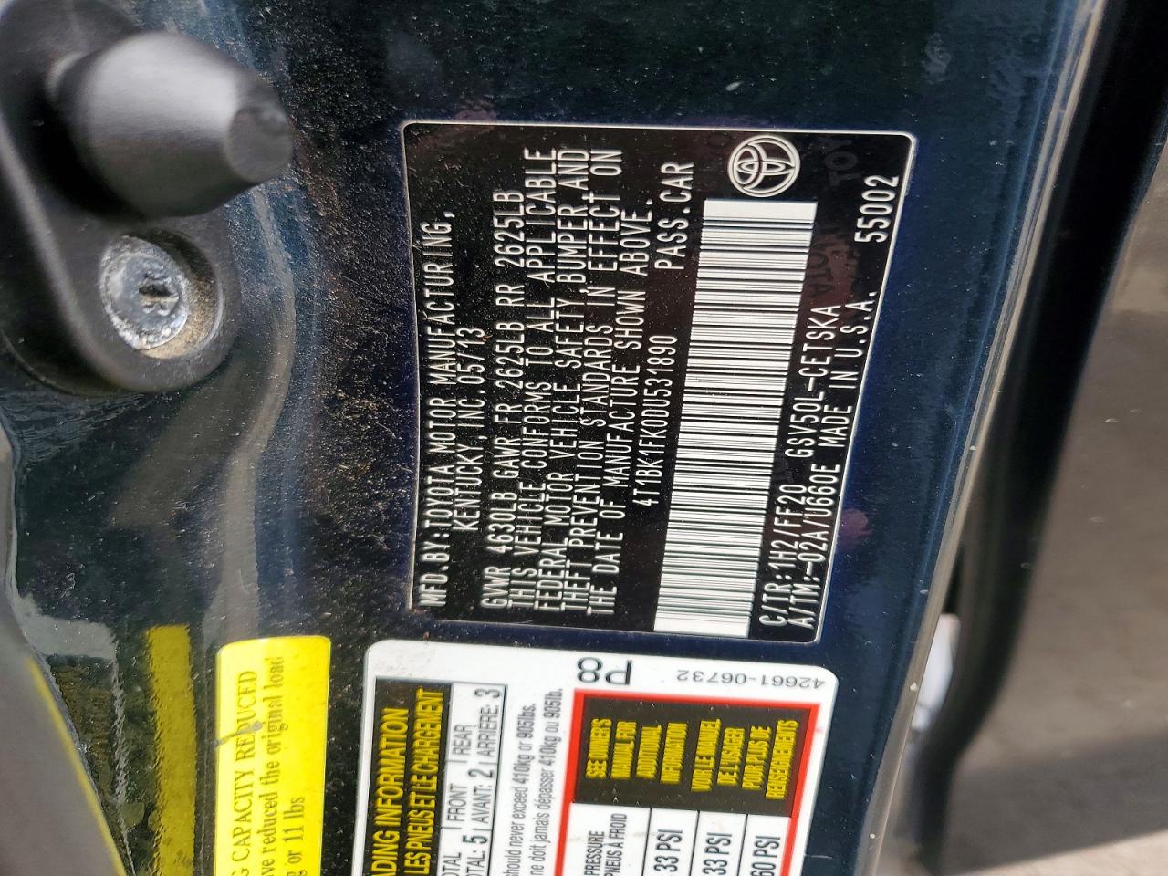 2013 Toyota Camry Se Black vin: 4T1BK1FK0DU531890