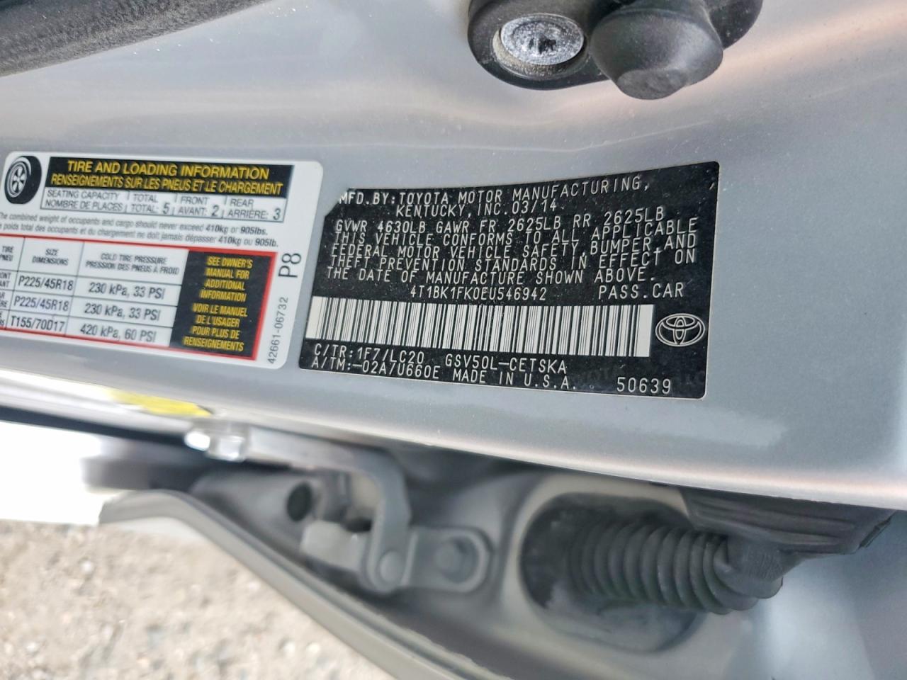 2014 Toyota Camry Se V6 Silver vin: 4T1BK1FK0EU546942