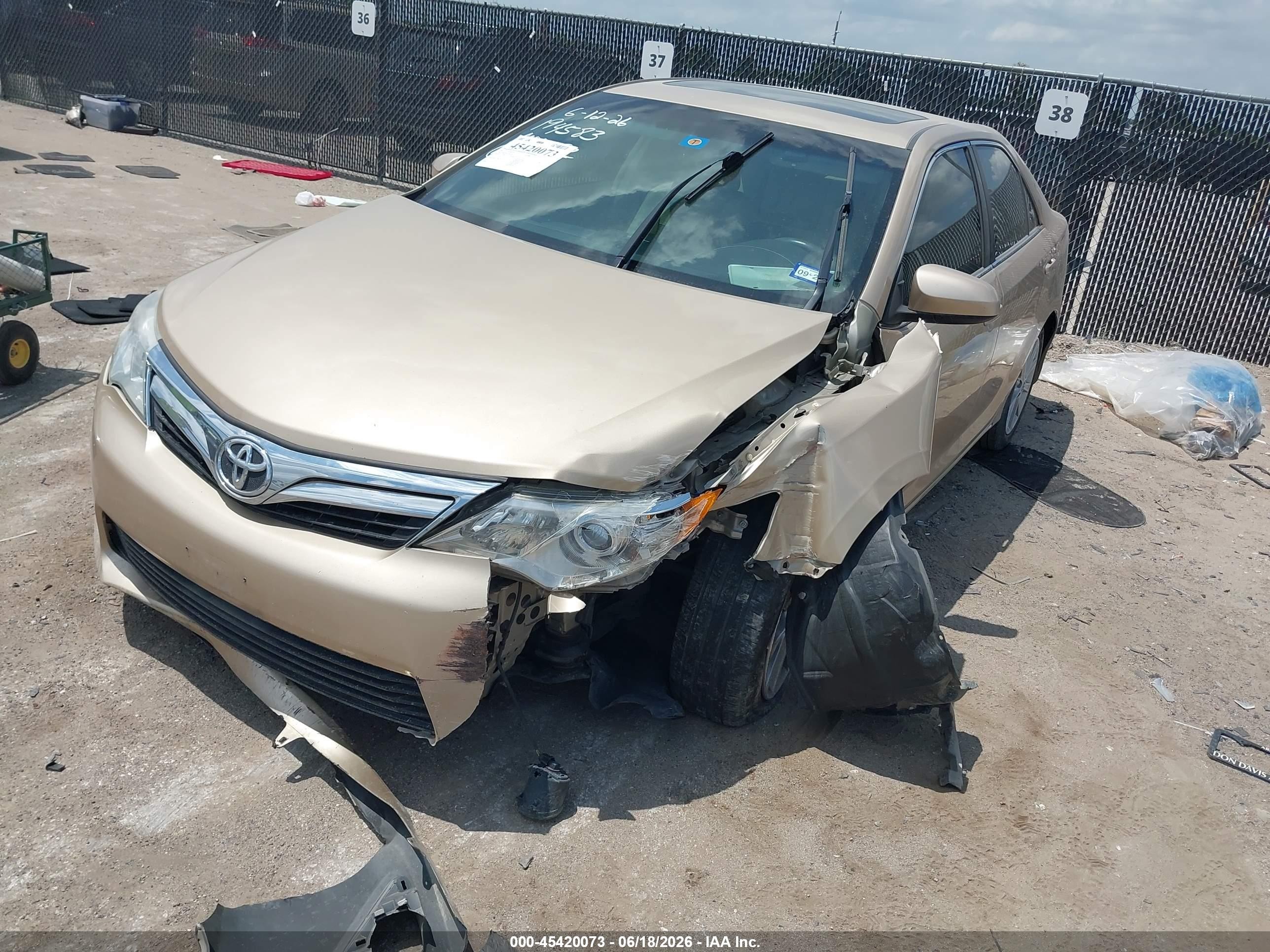2012 Toyota Camry Xle V6 Beige vin: 4T1BK1FK1CU001118