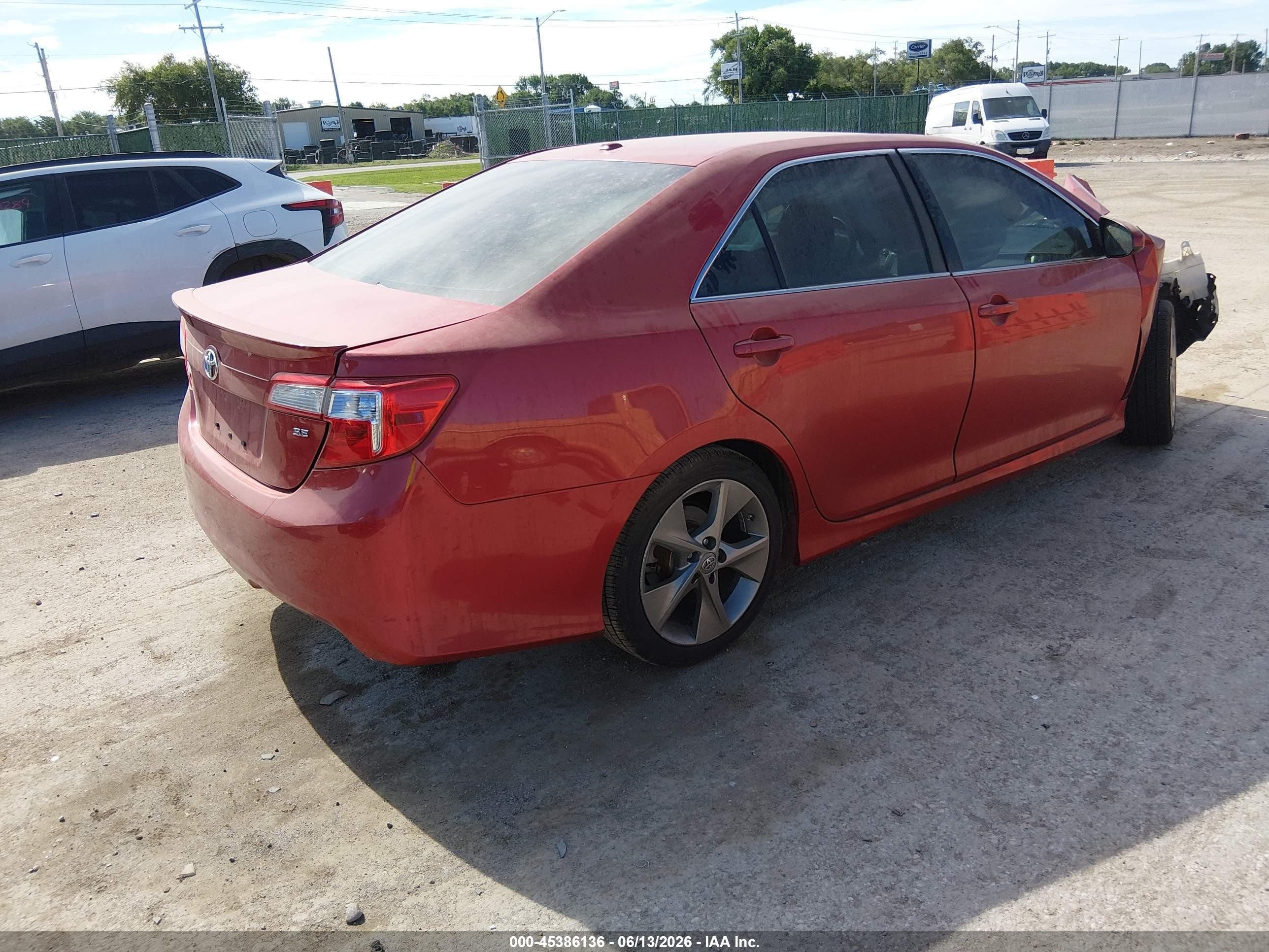 2012 Toyota Camry Se V6 Red vin: 4T1BK1FK1CU512554