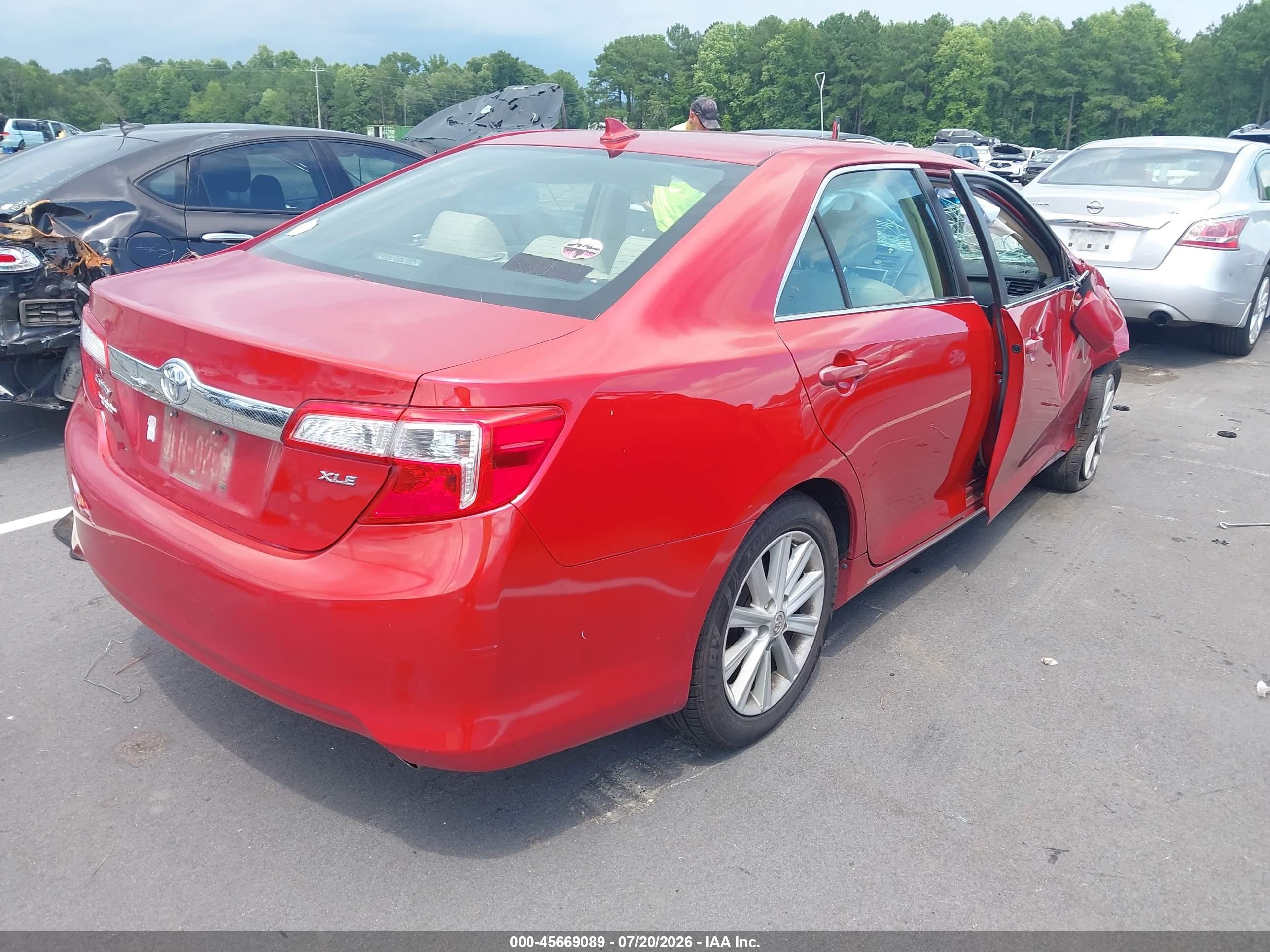 2013 Toyota Camry Xle V6 Red vin: 4T1BK1FK1DU534782
