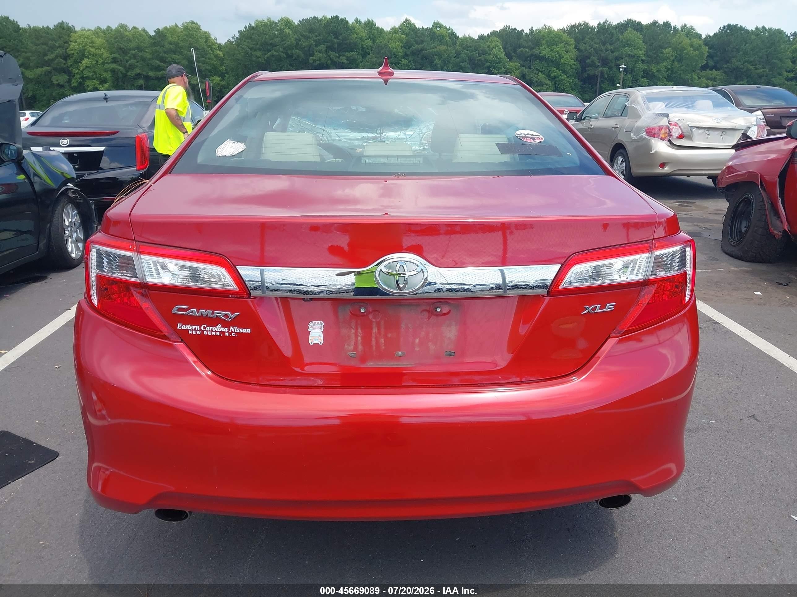 2013 Toyota Camry Xle V6 Red vin: 4T1BK1FK1DU534782