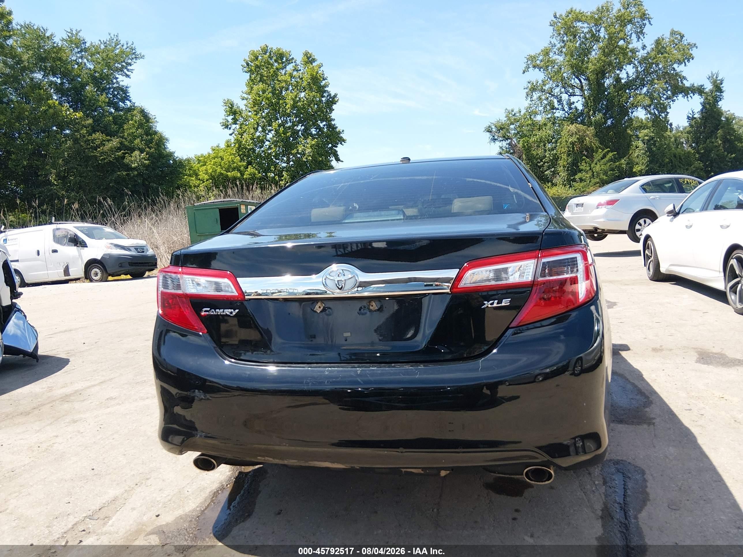 2014 Toyota Camry Xle V6 Black vin: 4T1BK1FK1EU027611