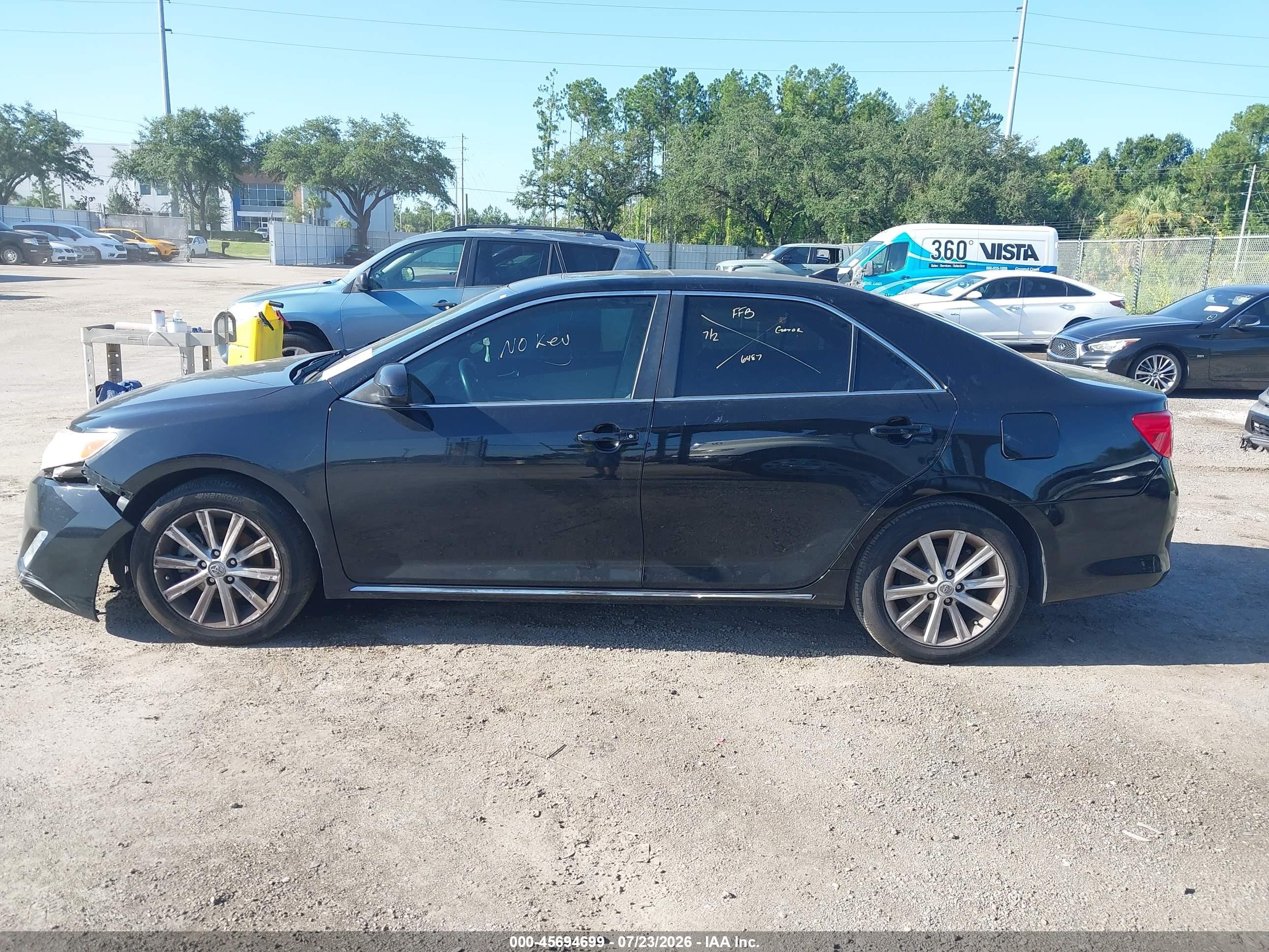 2012 Toyota Camry Xle V6 Black vin: 4T1BK1FK2CU513955