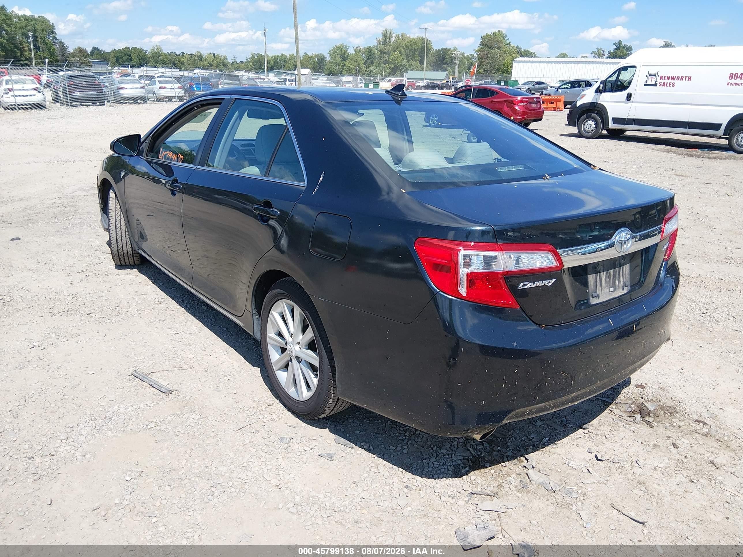 2012 Toyota Camry Xle V6 Black vin: 4T1BK1FK2CU517522