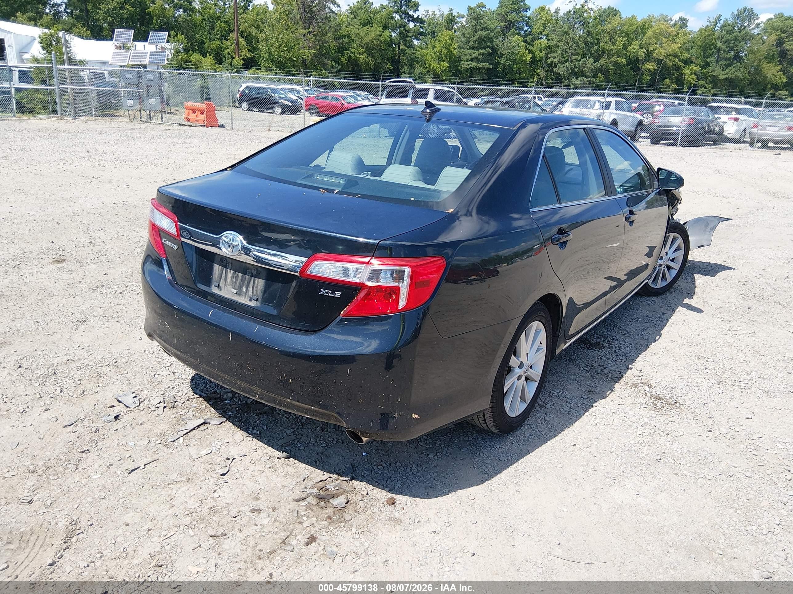 2012 Toyota Camry Xle V6 Black vin: 4T1BK1FK2CU517522