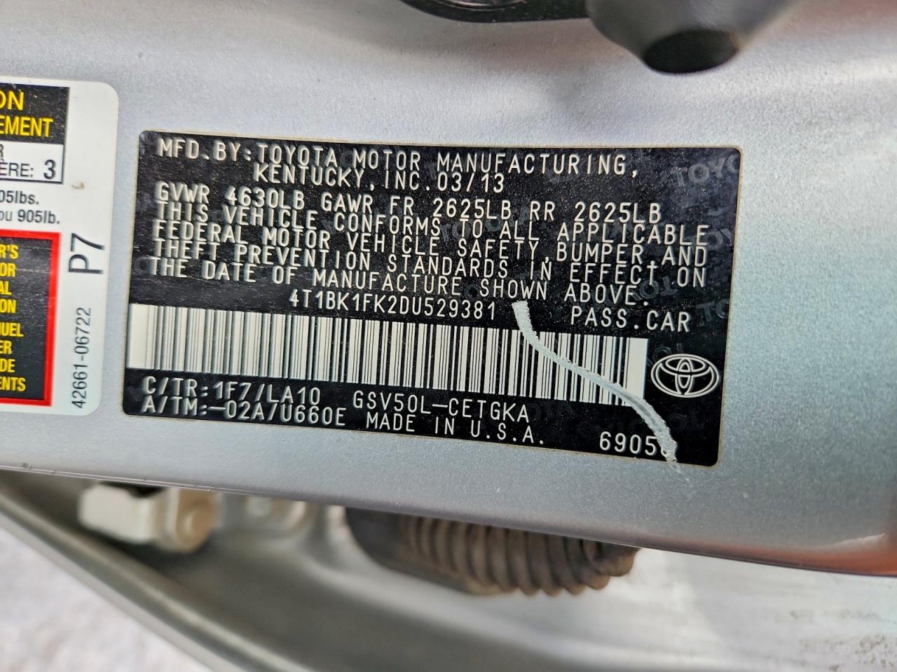2013 Toyota Camry Xle V6 Серебряный vin: 4T1BK1FK2DU529381
