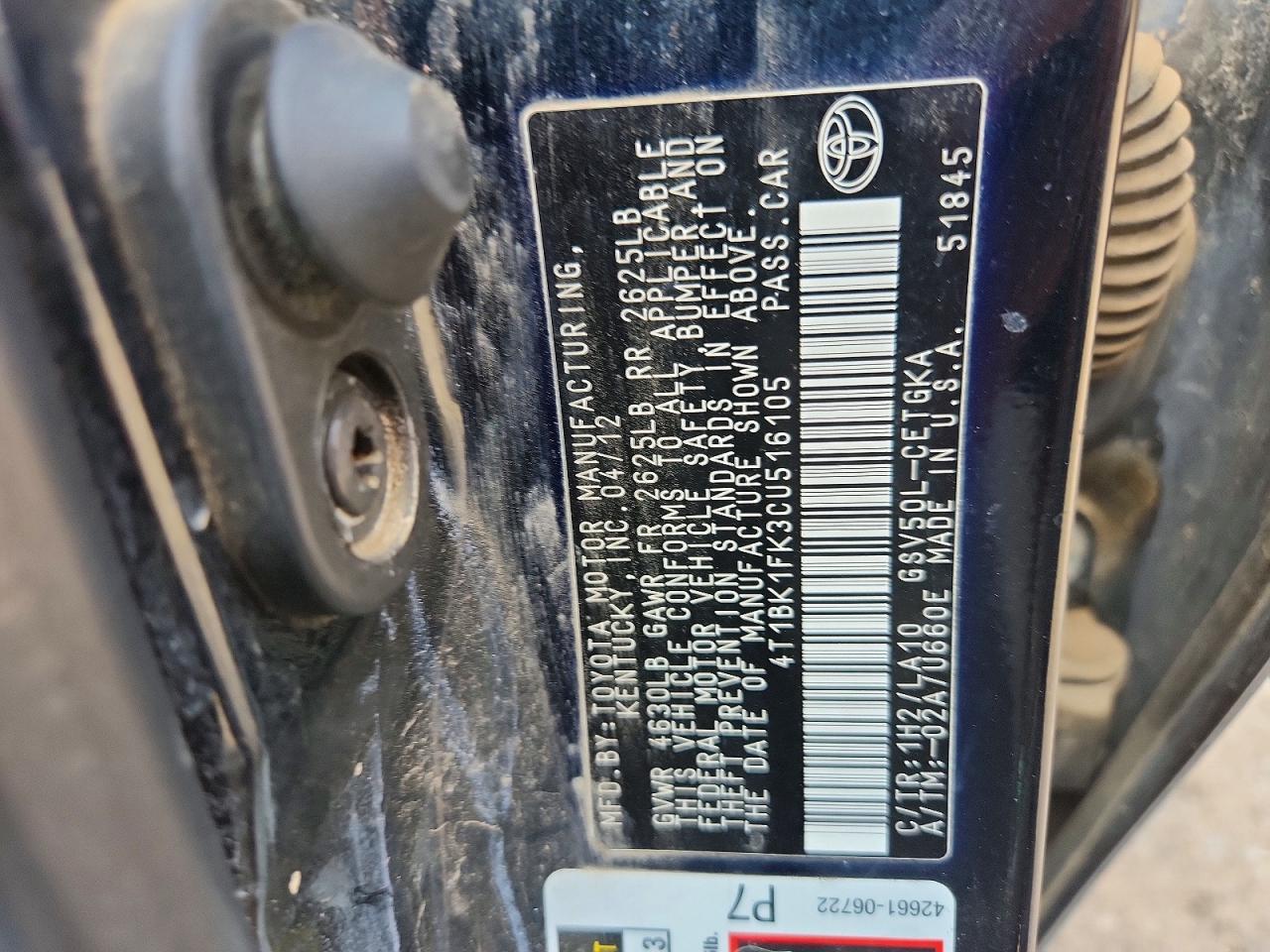2012 Toyota Camry Se/xle Gray vin: 4T1BK1FK3CU516105