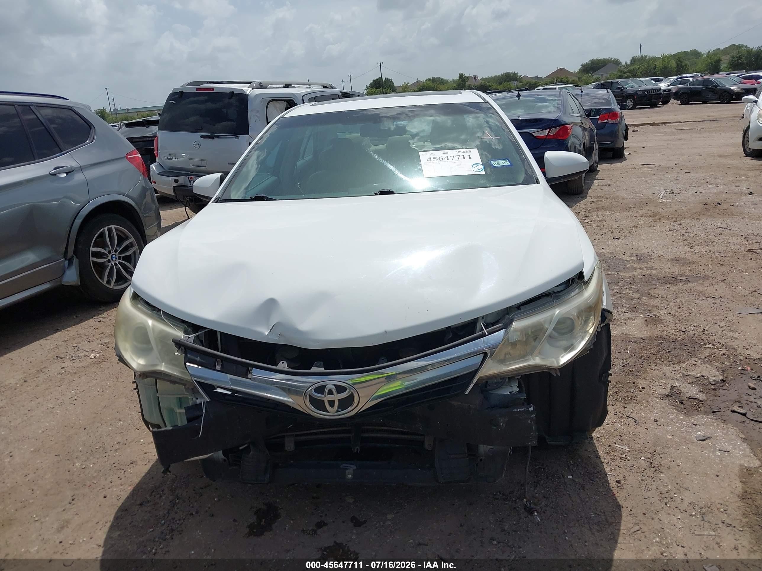 2012 Toyota Camry Xle V6 White vin: 4T1BK1FK3CU516895