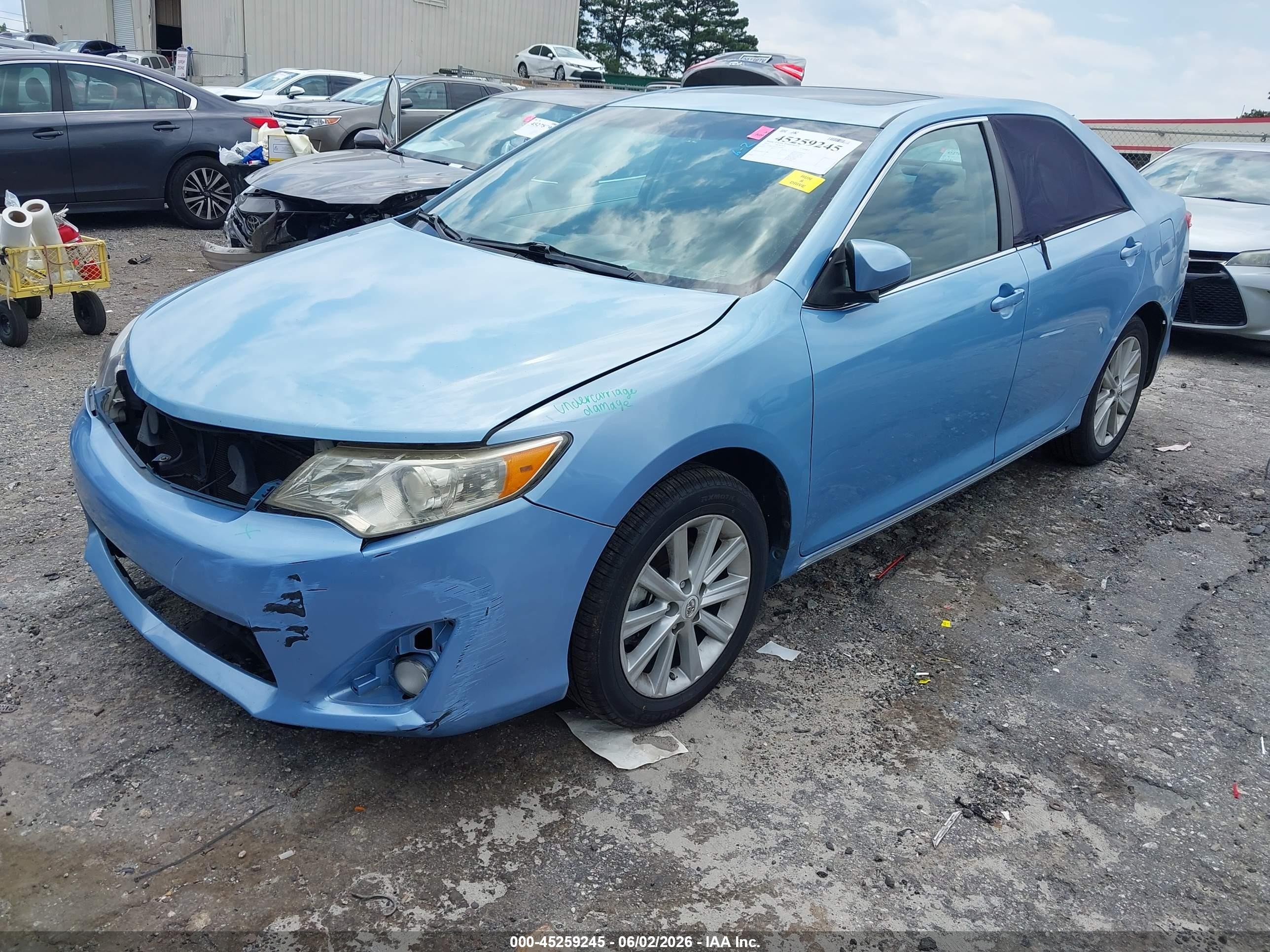2012 Toyota Camry Xle V6 Blue vin: 4T1BK1FK3CU520025