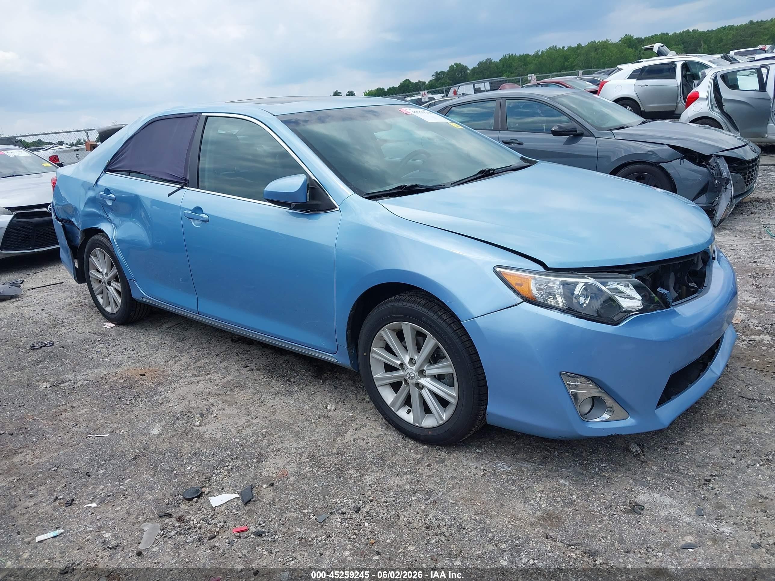2012 Toyota Camry Xle V6 Blue vin: 4T1BK1FK3CU520025