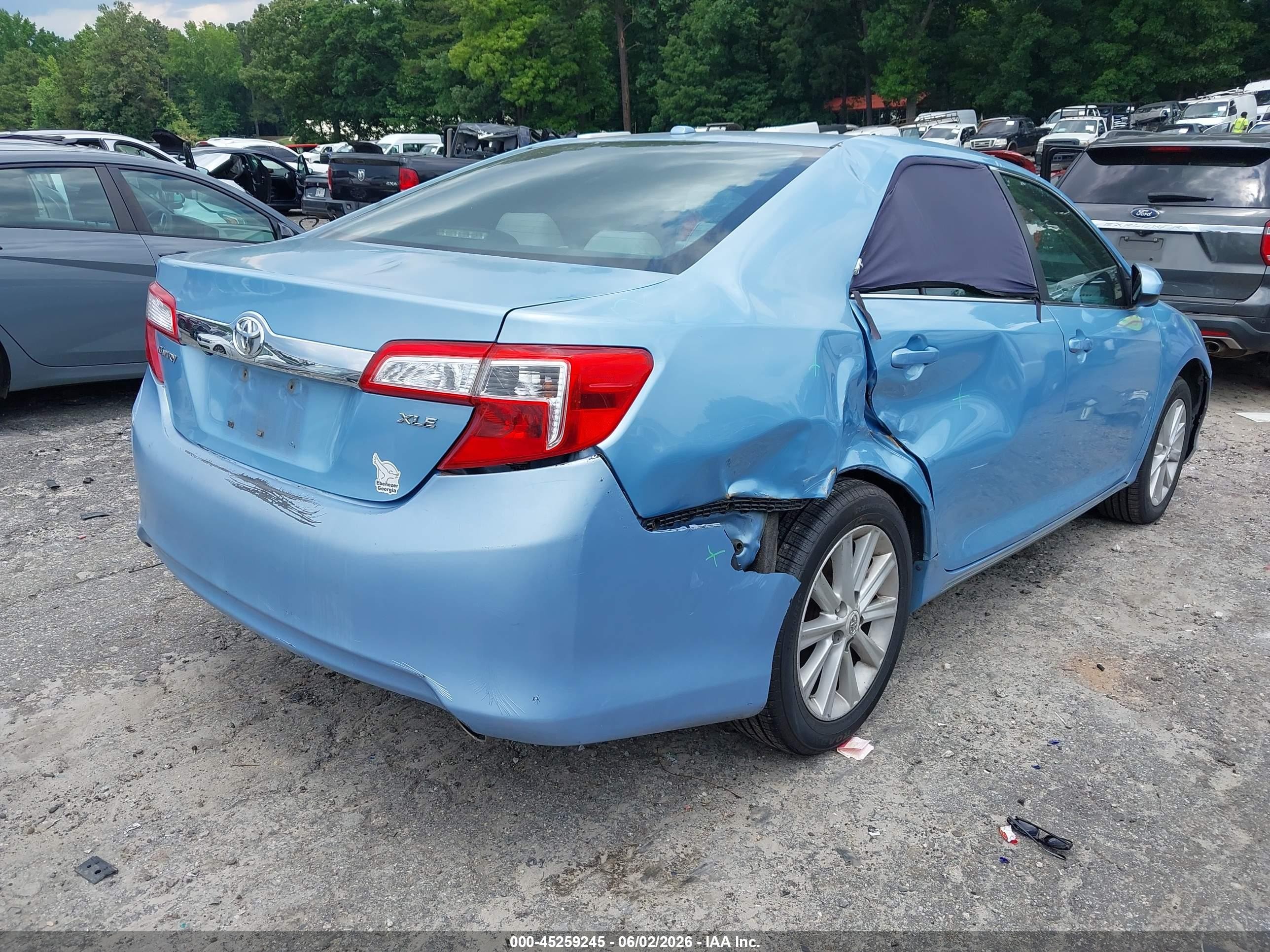 2012 Toyota Camry Xle V6 Blue vin: 4T1BK1FK3CU520025