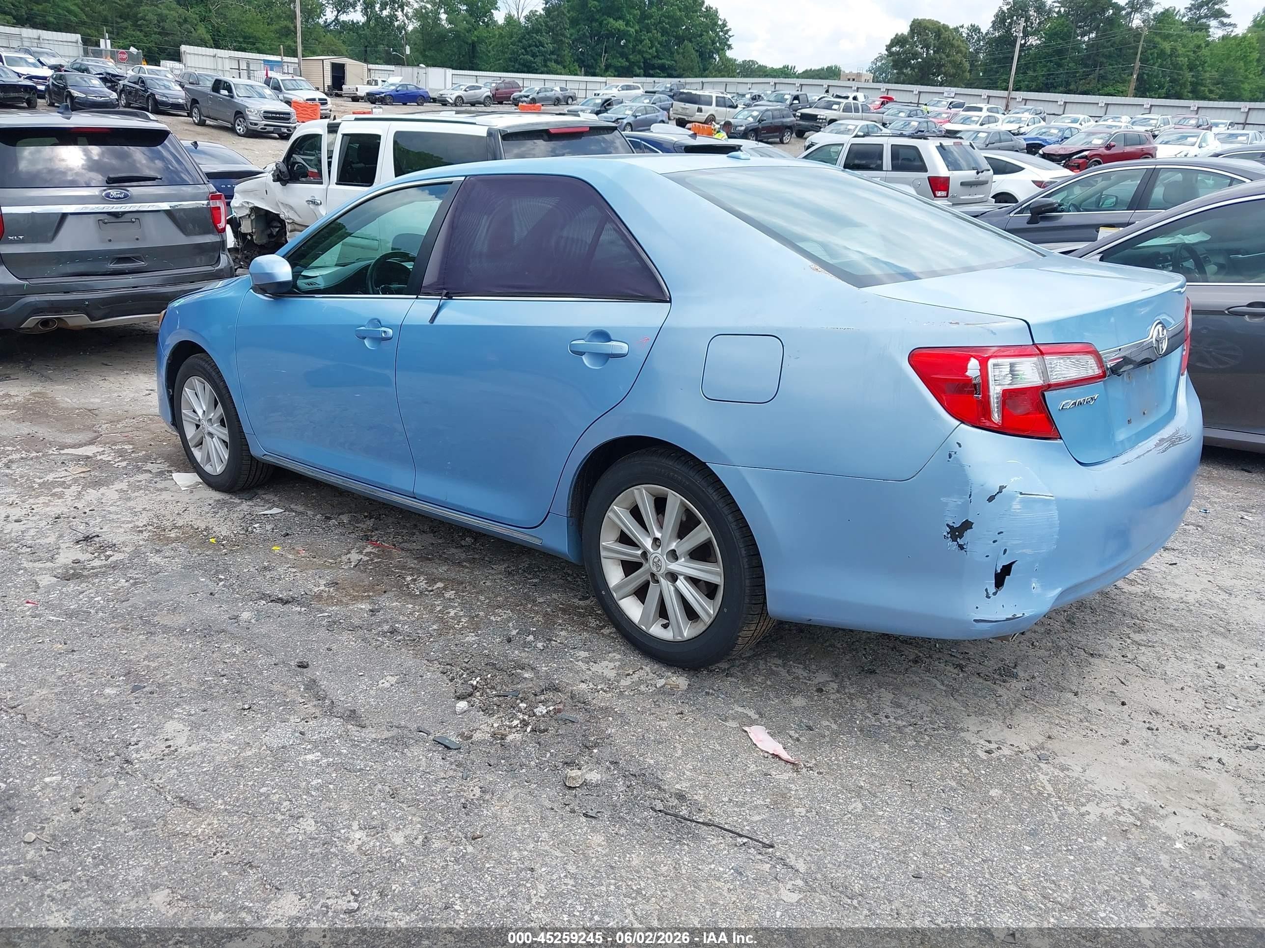 2012 Toyota Camry Xle V6 Blue vin: 4T1BK1FK3CU520025