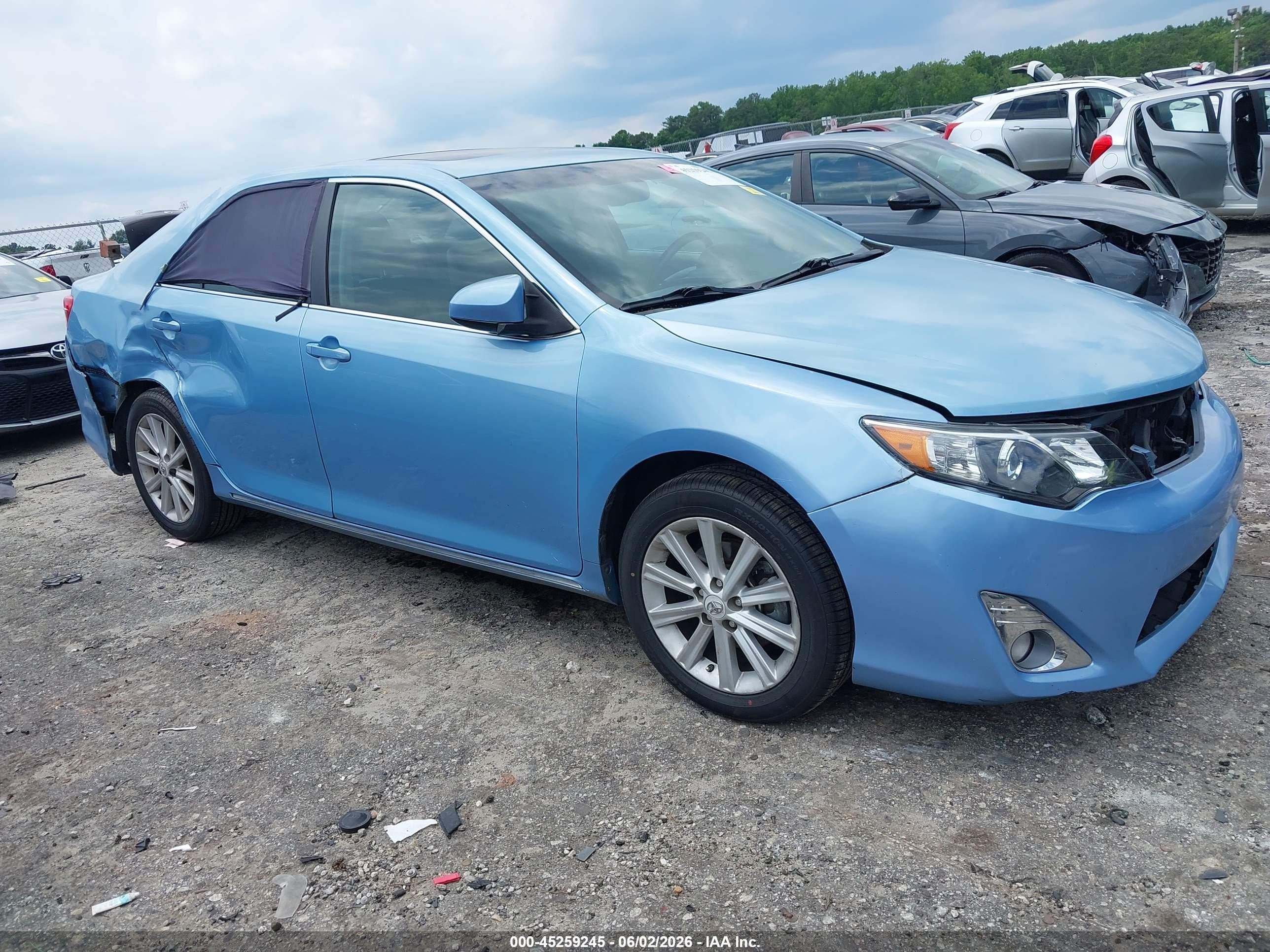 2012 Toyota Camry Xle V6 Blue vin: 4T1BK1FK3CU520025