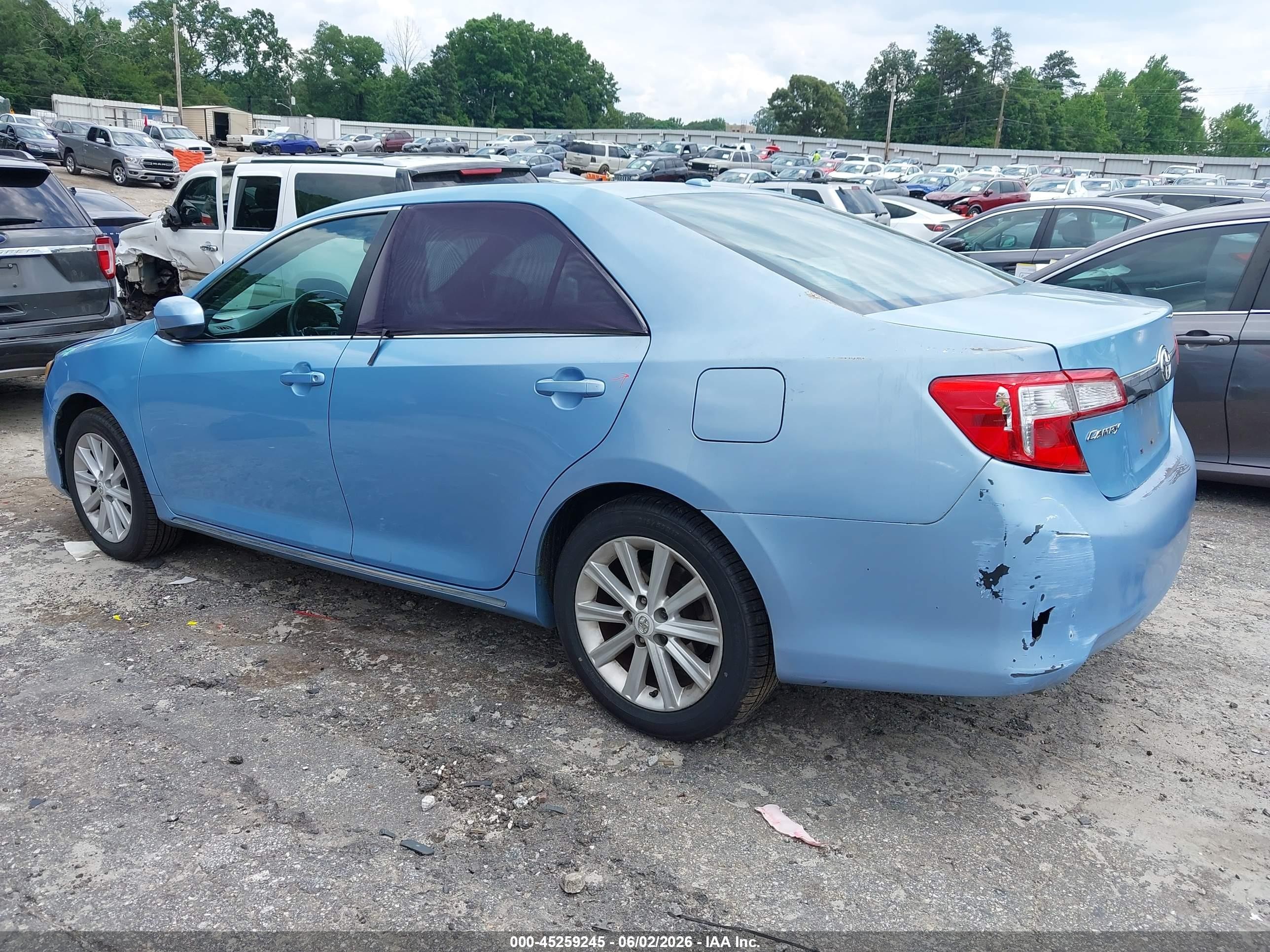 2012 Toyota Camry Xle V6 Blue vin: 4T1BK1FK3CU520025
