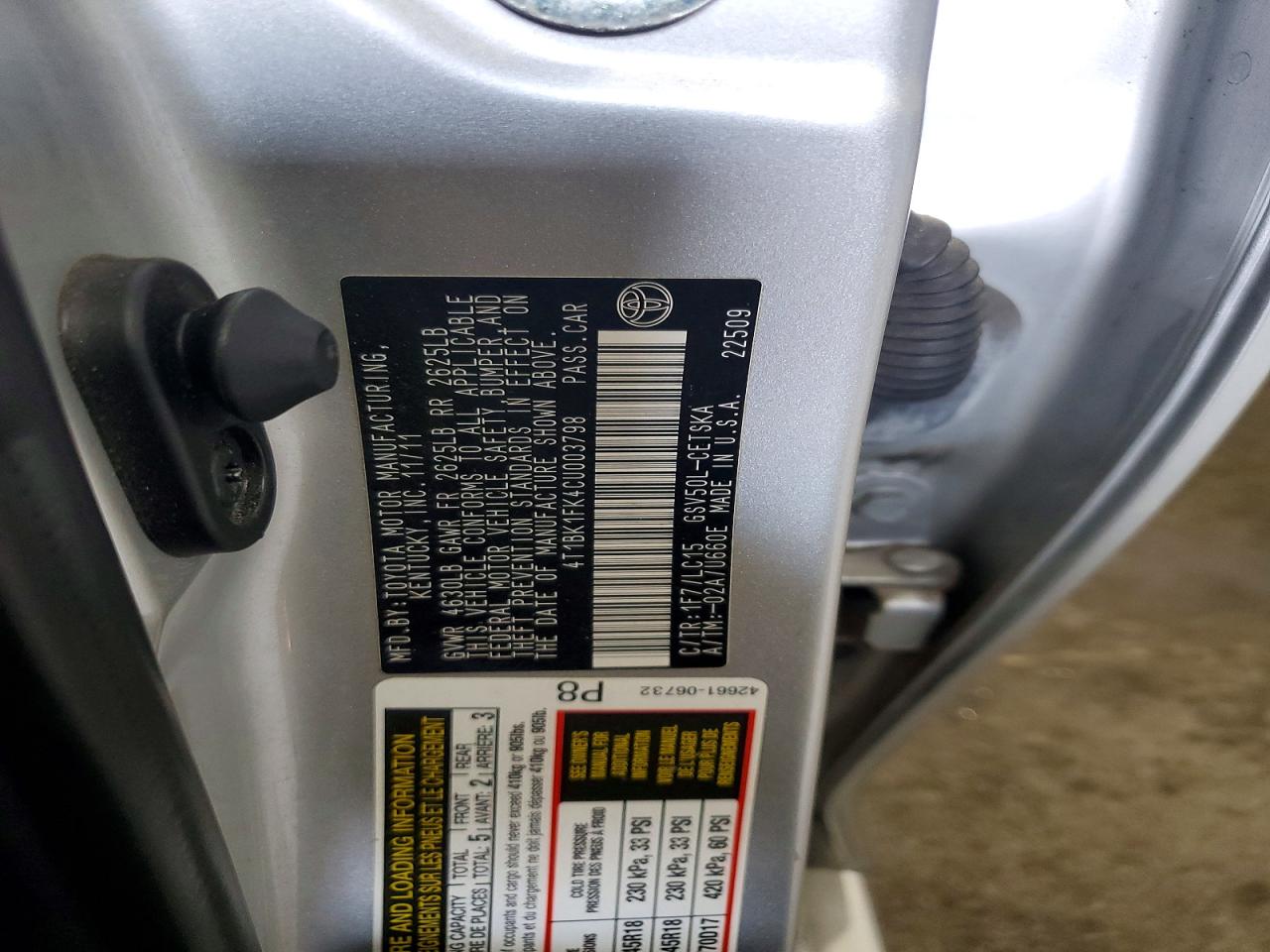 2012 Toyota Camry Se V6 Silver vin: 4T1BK1FK4CU003798
