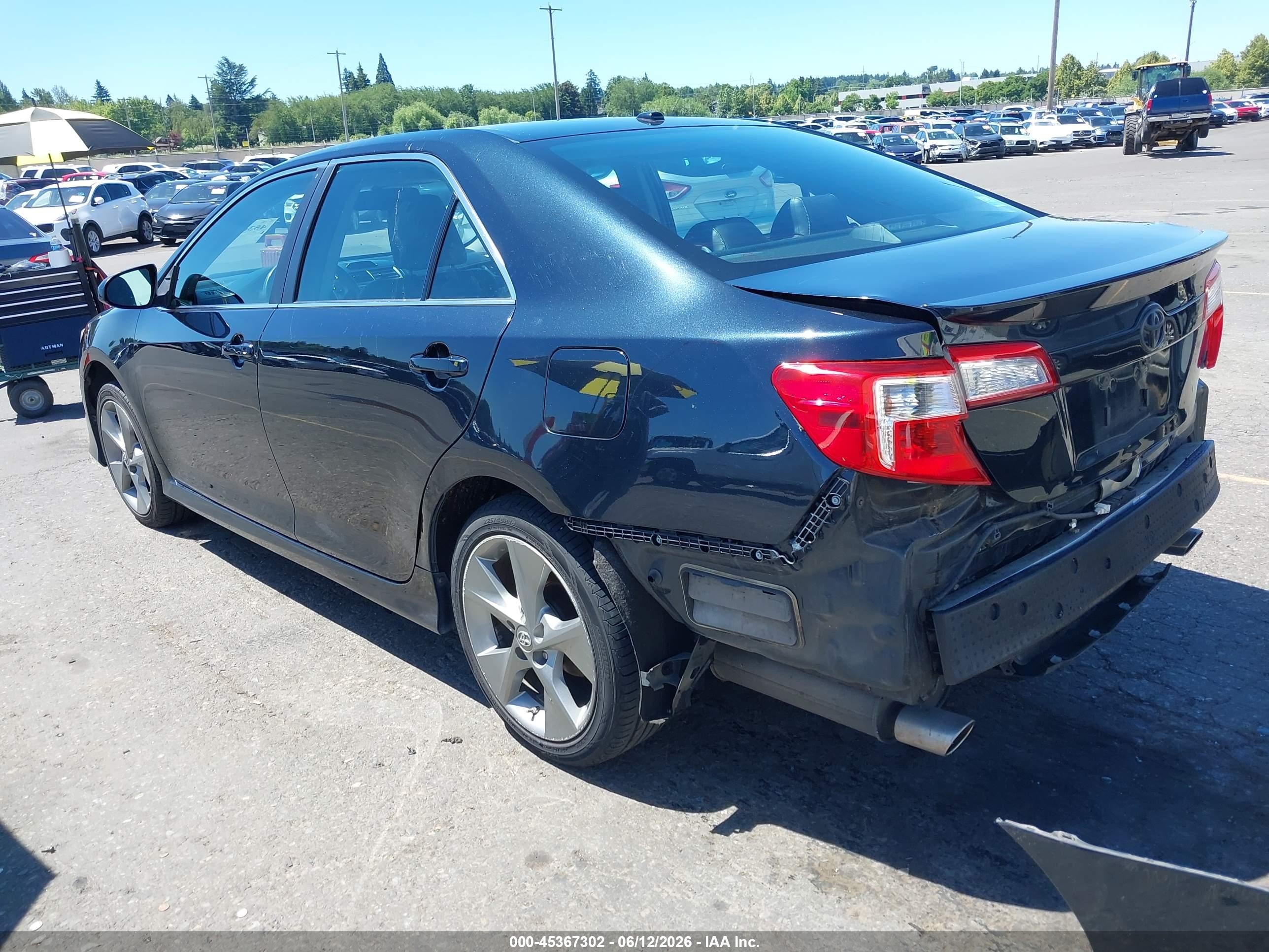 2012 Toyota Camry Se V6 Black vin: 4T1BK1FK4CU500835