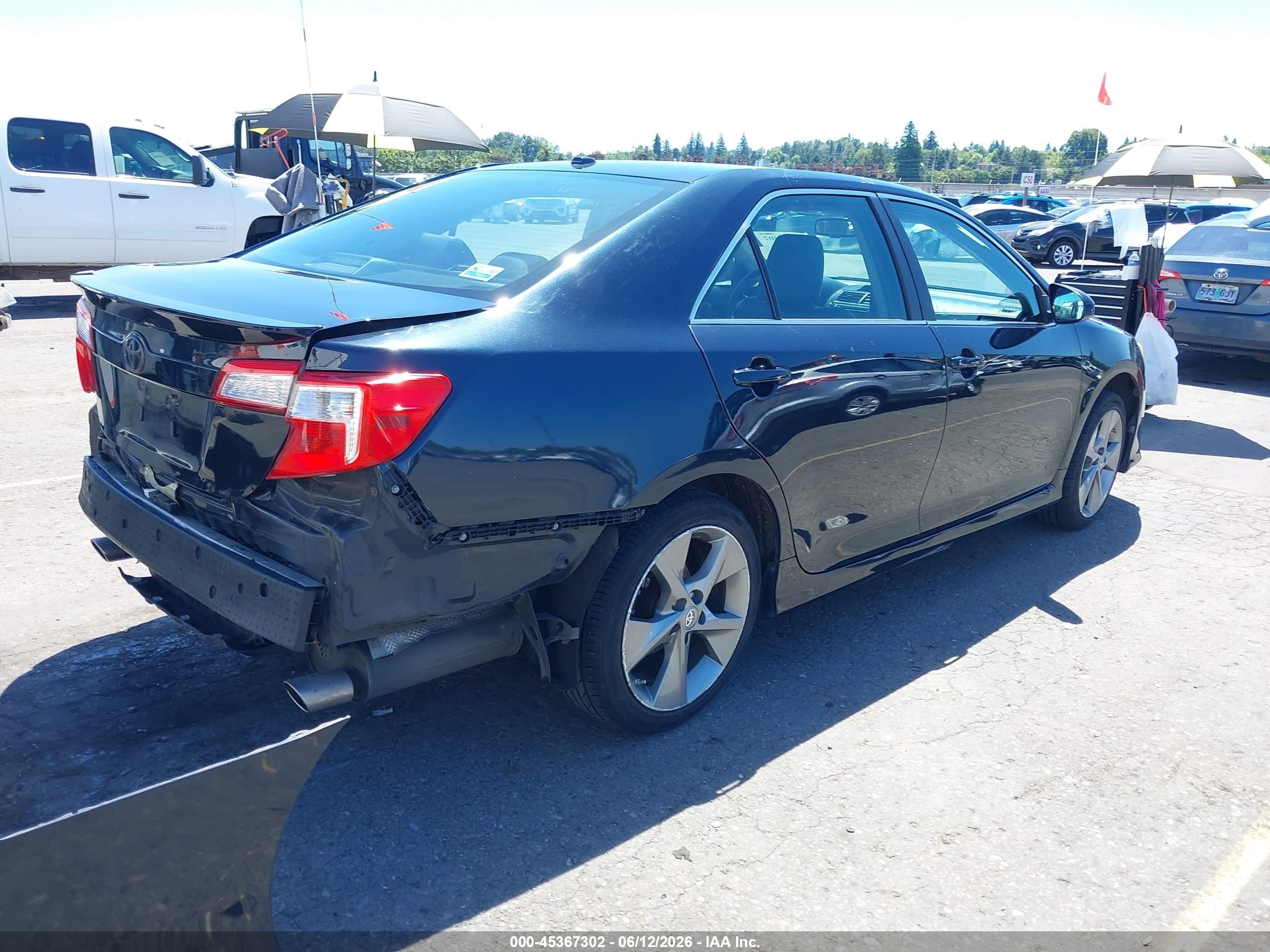 2012 Toyota Camry Se V6 Black vin: 4T1BK1FK4CU500835