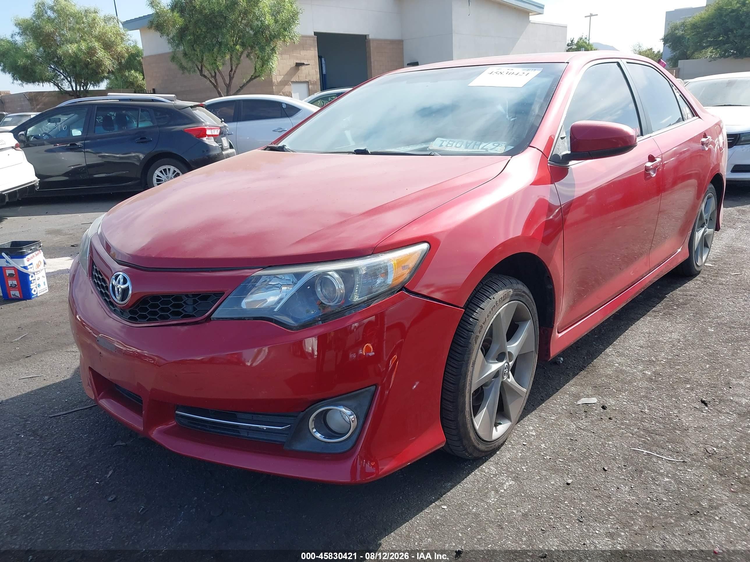 2012 Toyota Camry Se V6 Red vin: 4T1BK1FK4CU519353