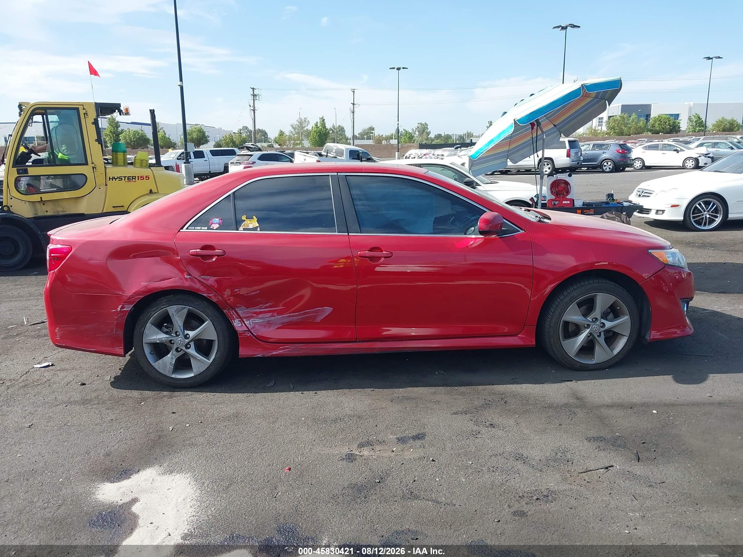 2012 Toyota Camry Se V6 Red vin: 4T1BK1FK4CU519353