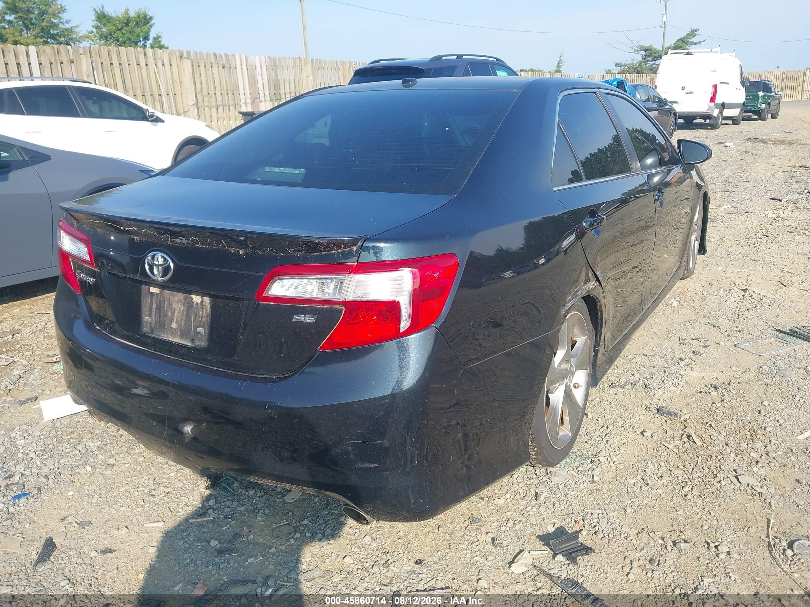 2014 Toyota Camry Se V6 Black vin: 4T1BK1FK4EU546197
