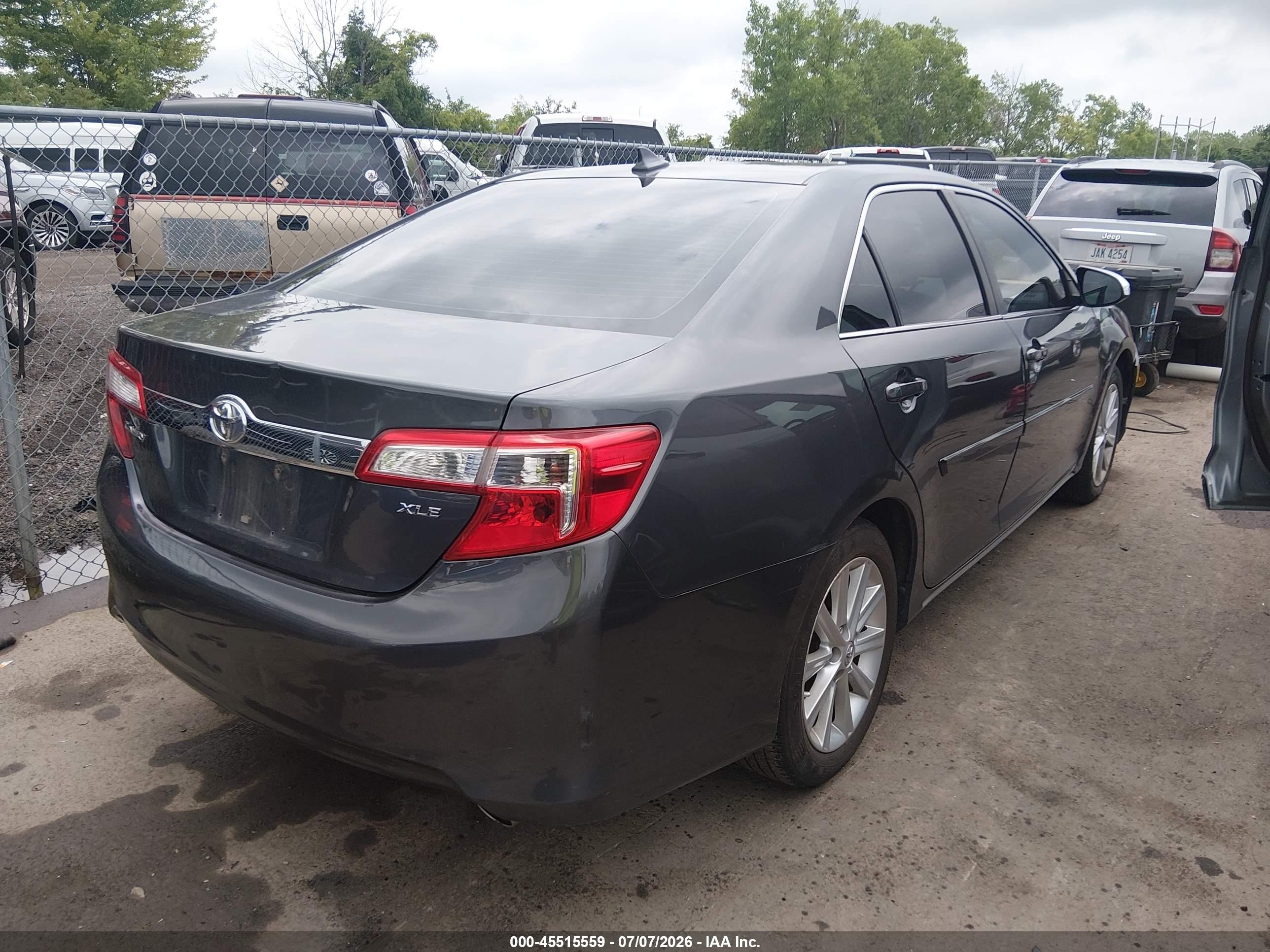 2012 Toyota Camry Xle V6 Gray vin: 4T1BK1FK5CU522665
