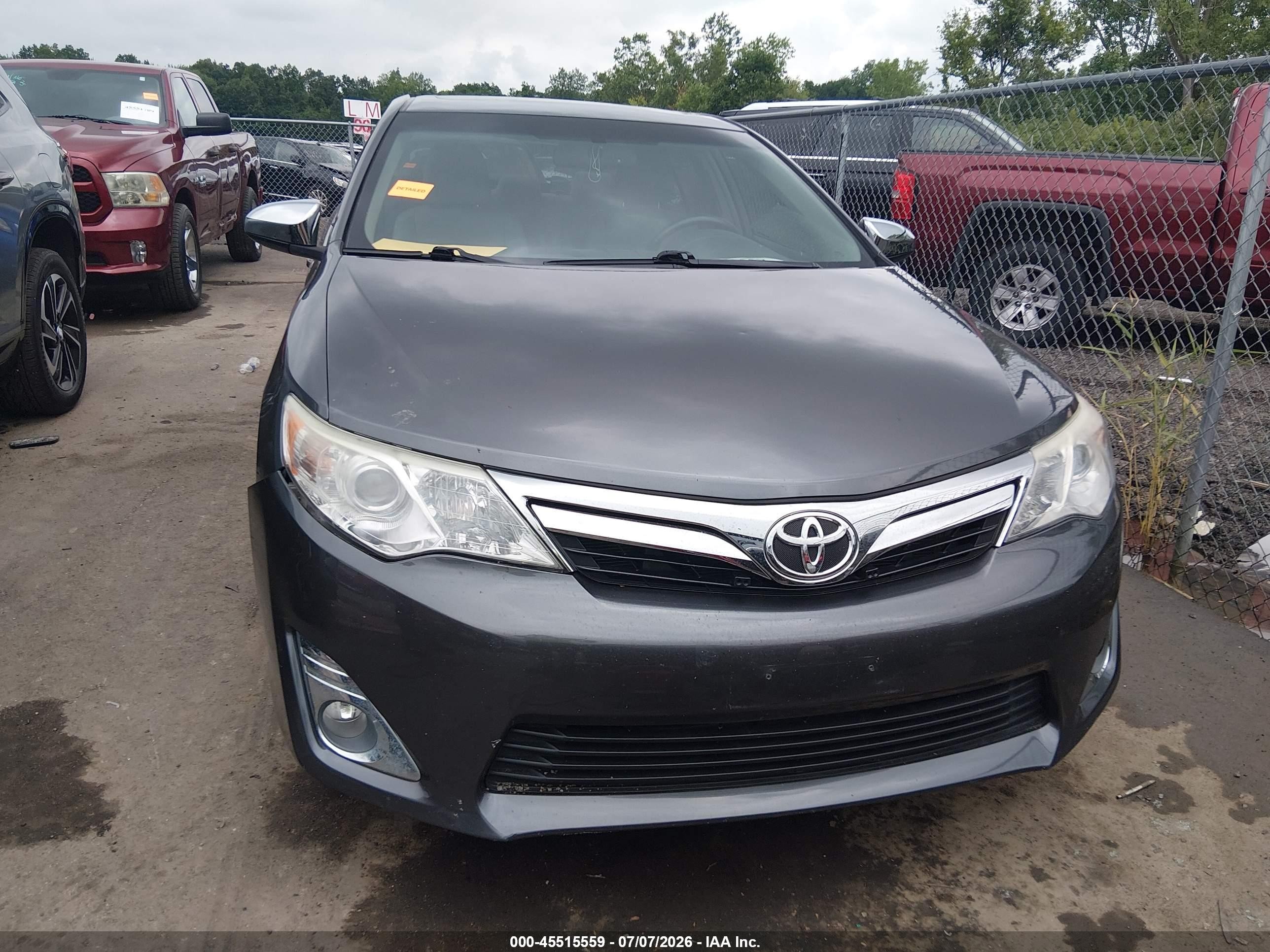 2012 Toyota Camry Xle V6 Gray vin: 4T1BK1FK5CU522665