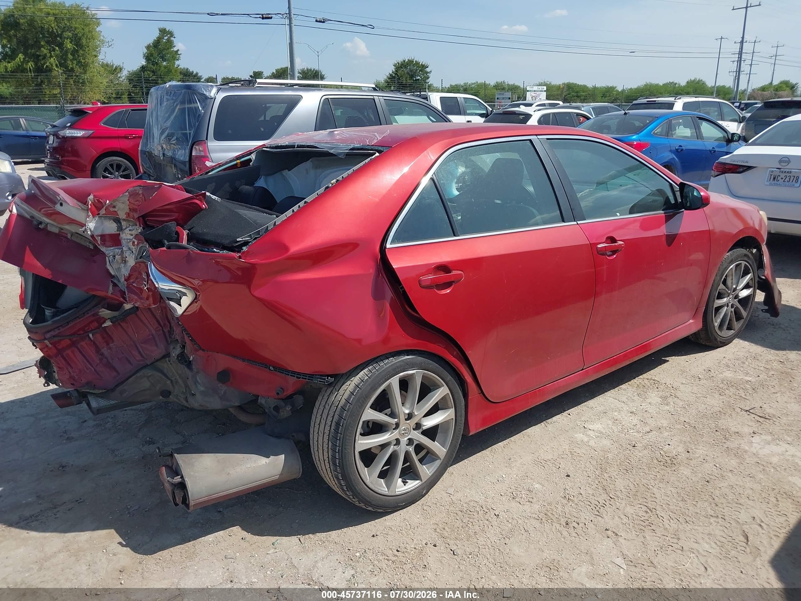 2014 Toyota Camry Se V6 Red vin: 4T1BK1FK5EU543079