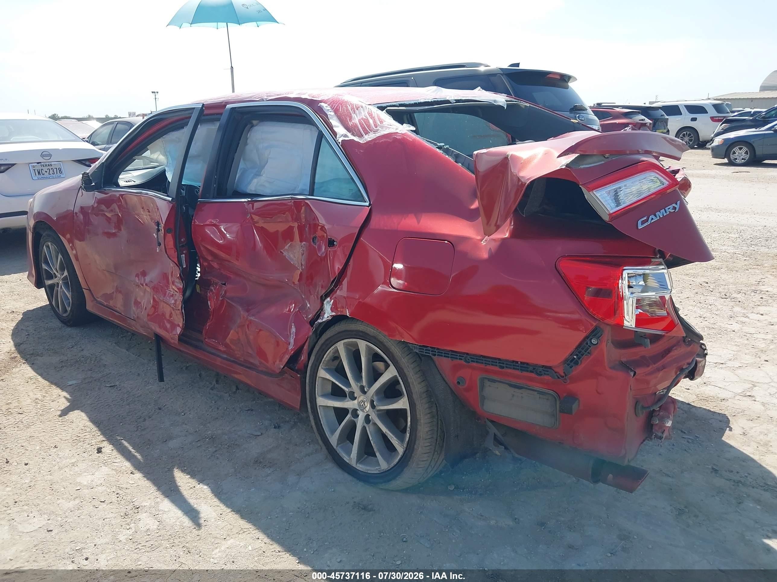 2014 Toyota Camry Se V6 Red vin: 4T1BK1FK5EU543079