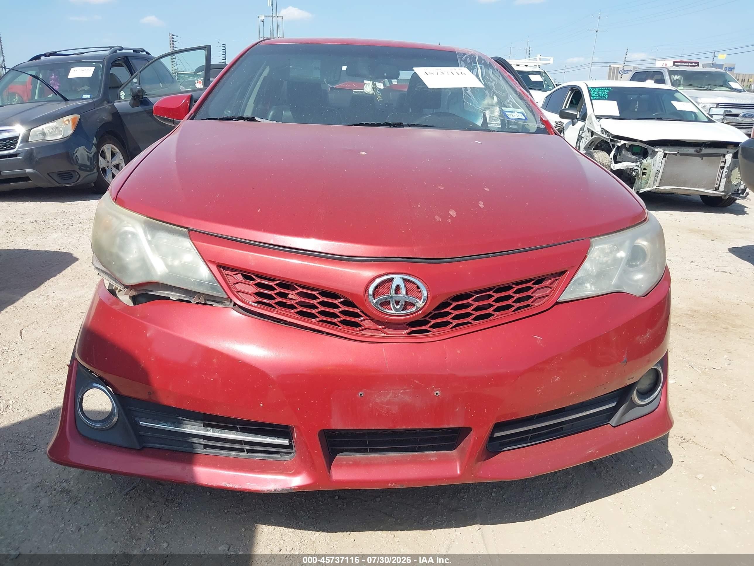 2014 Toyota Camry Se V6 Red vin: 4T1BK1FK5EU543079