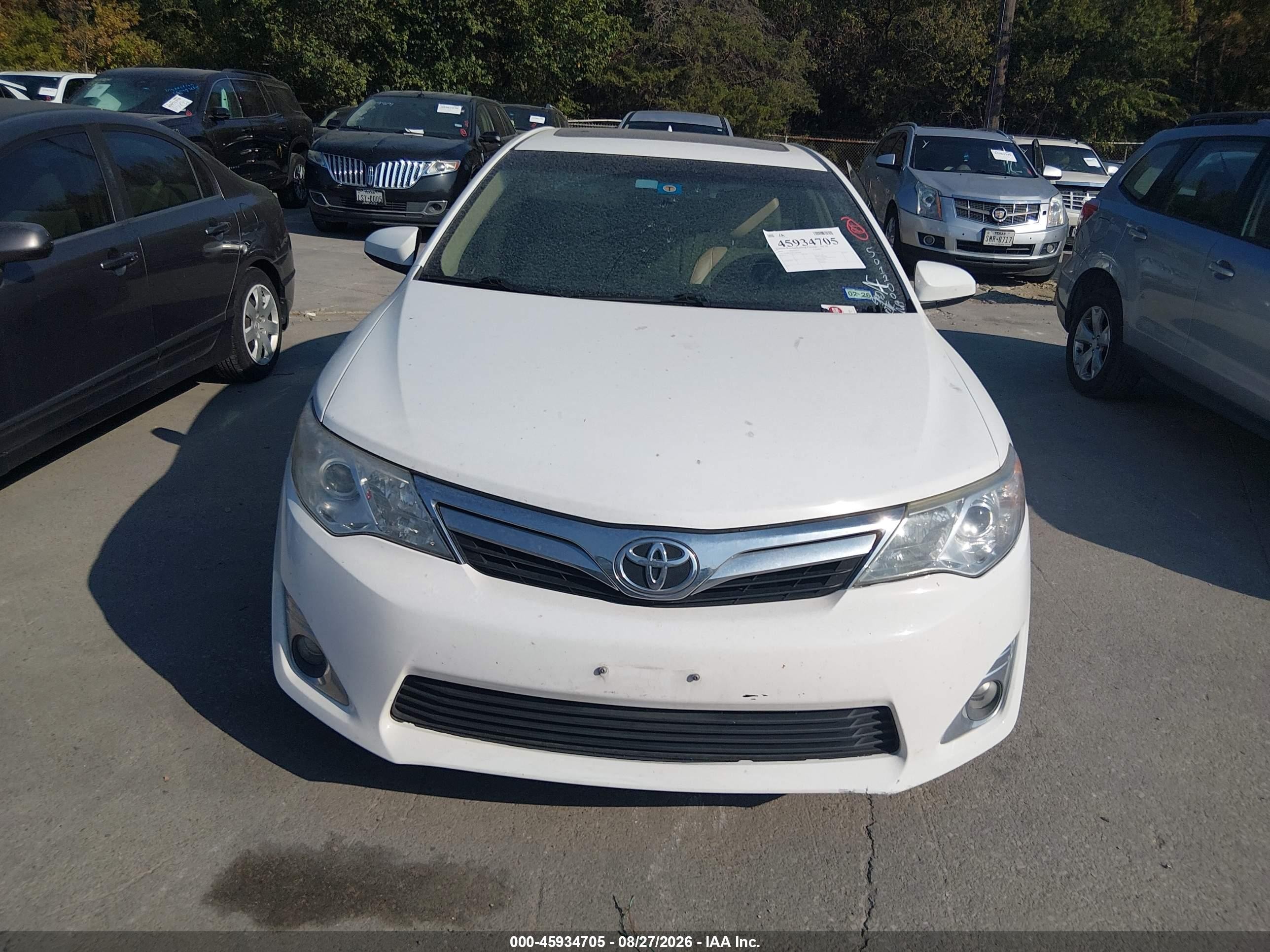 2012 Toyota Camry Xle V6 White vin: 4T1BK1FK6CU501100