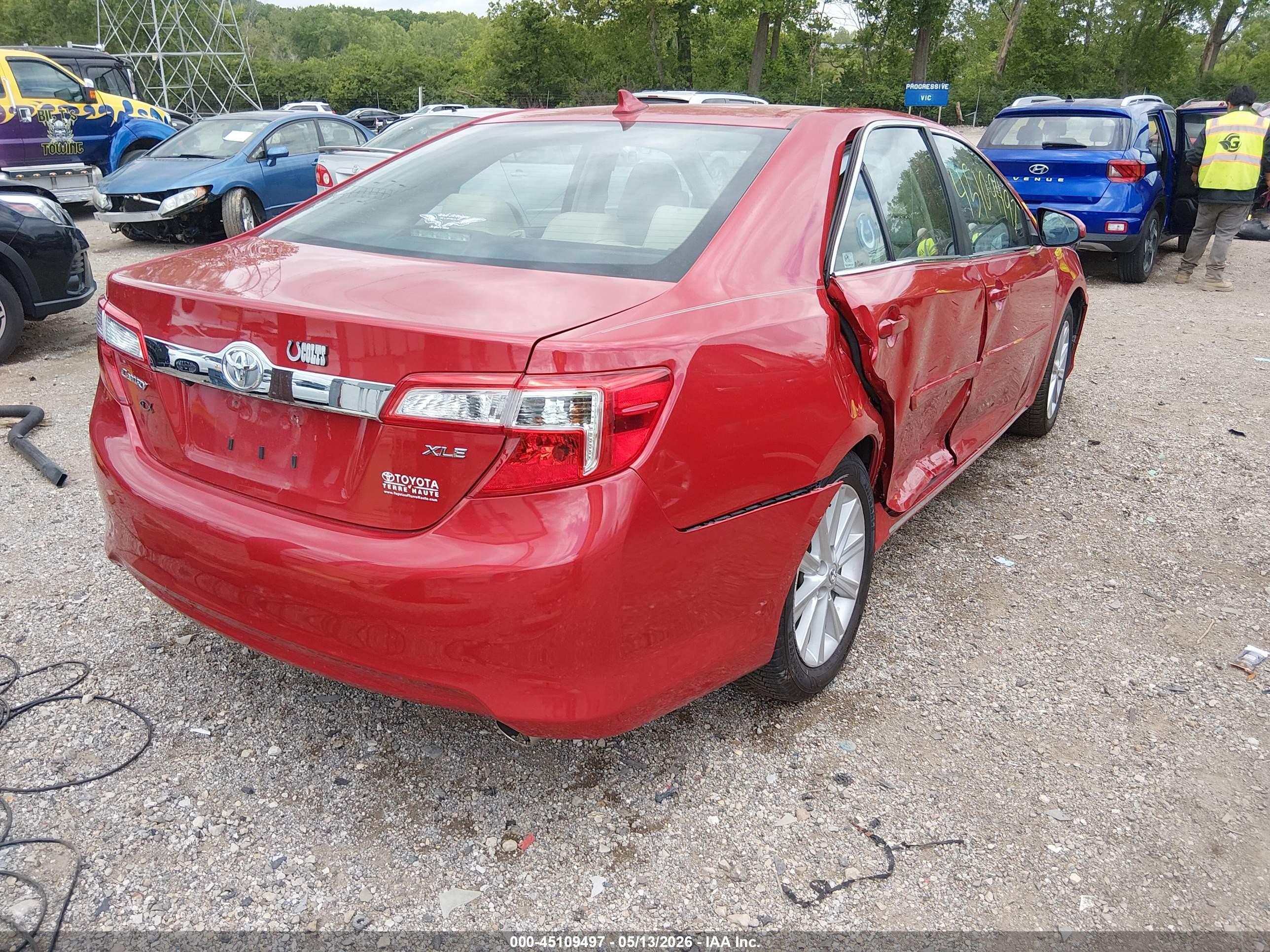 2012 Toyota Camry Xle V6 Red vin: 4T1BK1FK6CU508368